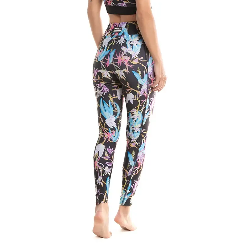 Rusty Butterfly Dream Sport Women's Floral Black Leggings - Perfect for Yoga, Running & Gym Workouts
