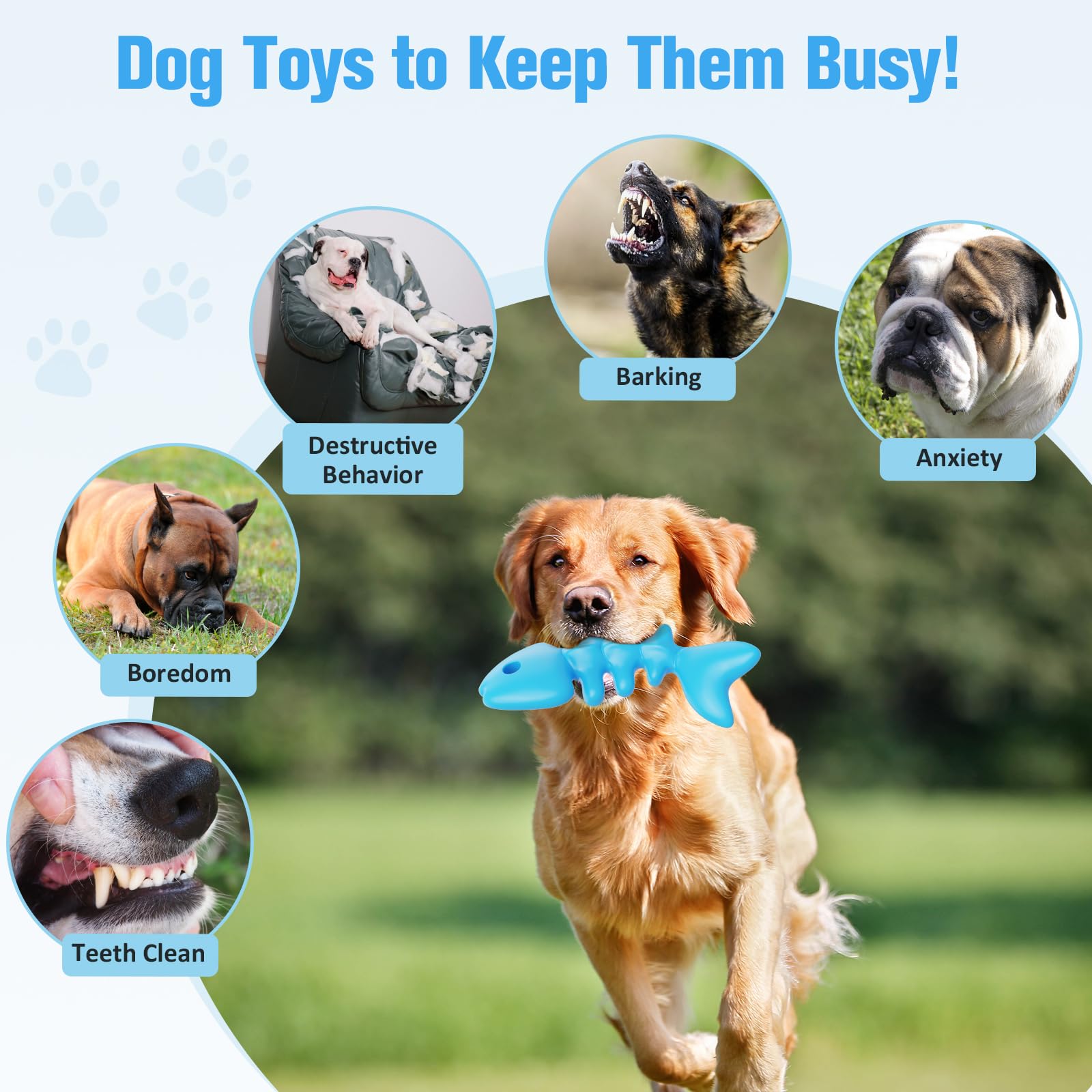 Indestructible Nylon Fish Bone Dog Chew Toy for Aggressive Chewers - Durable Large Breed Dog Toy for Strong Jaws | Perfect for Teething Puppies, Boredom Relief & Dental Health