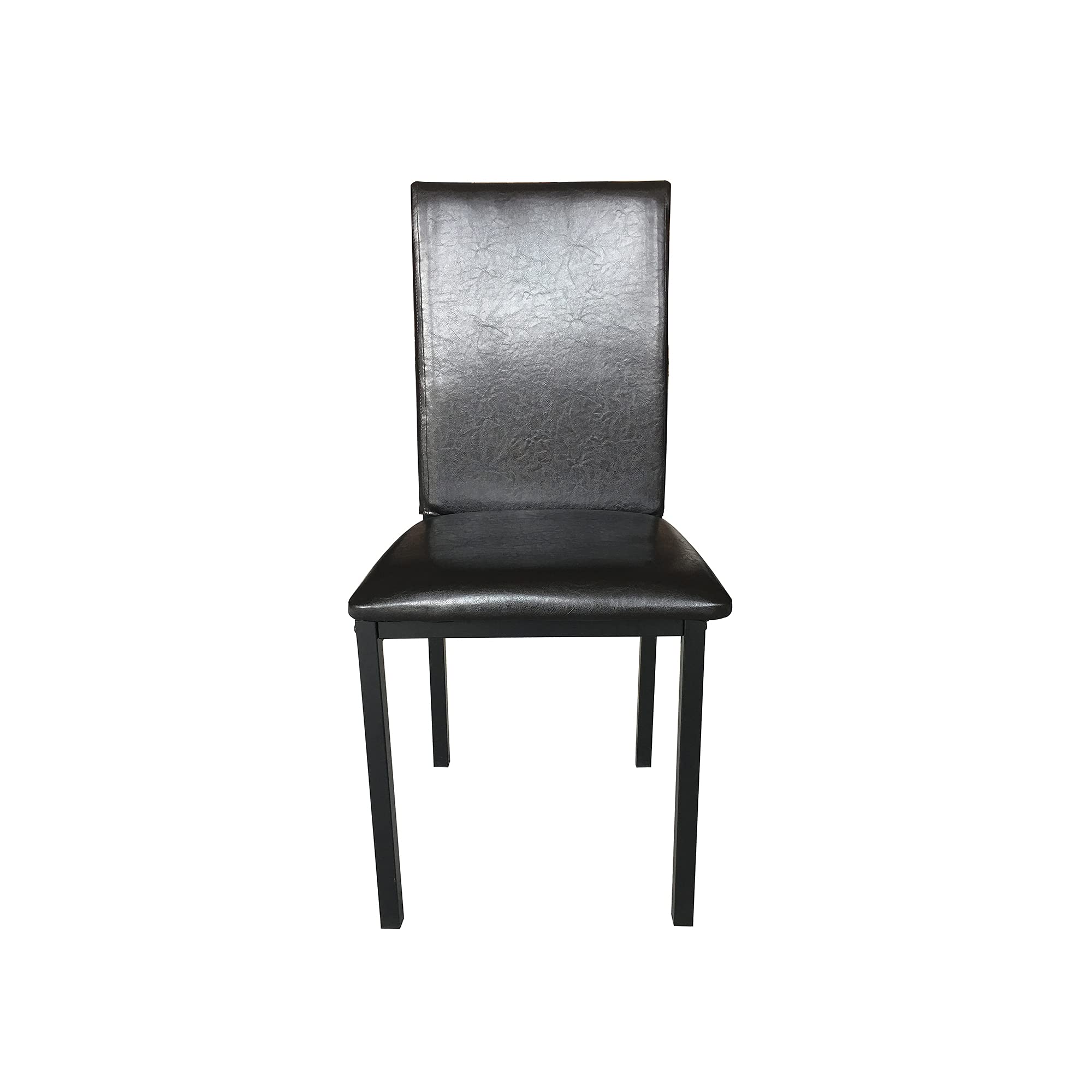 5-Piece Black Faux Marble Dining Table Set with Soft Leather Chairs - Kitchen & Living Room Furniture for 4 People | Compact Space-Saving Design for Small Apartments, Breakfast Nooks & Cozy Dining Areas