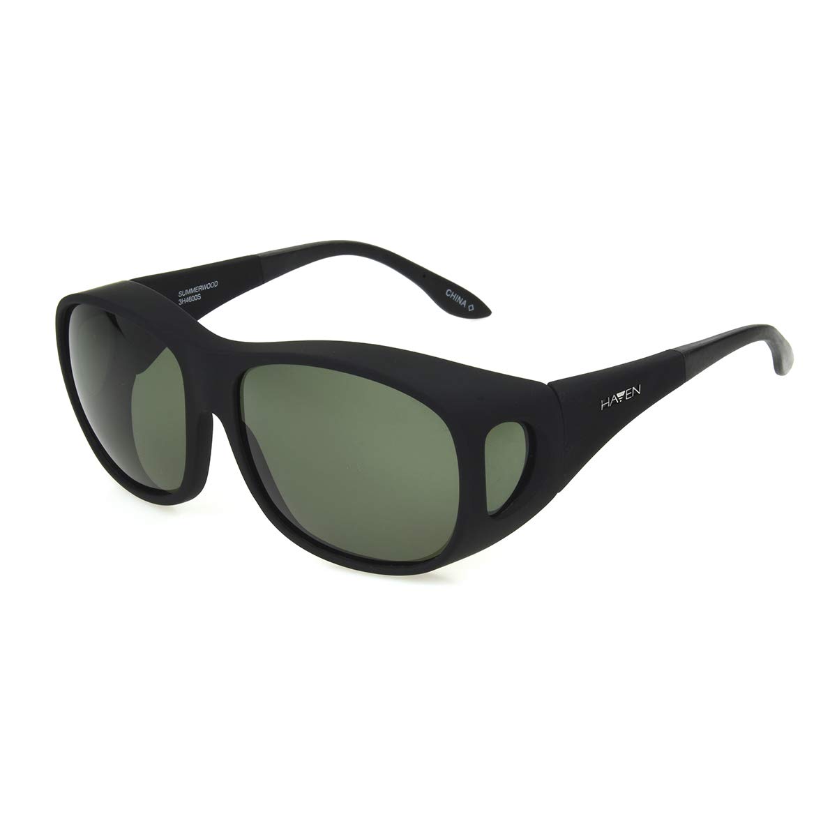 Dioptics Men's Haven Summerwood Clip-On Sunglasses - Square Frame Fit Over Glasses for Driving, Reading & Outdoor Activities