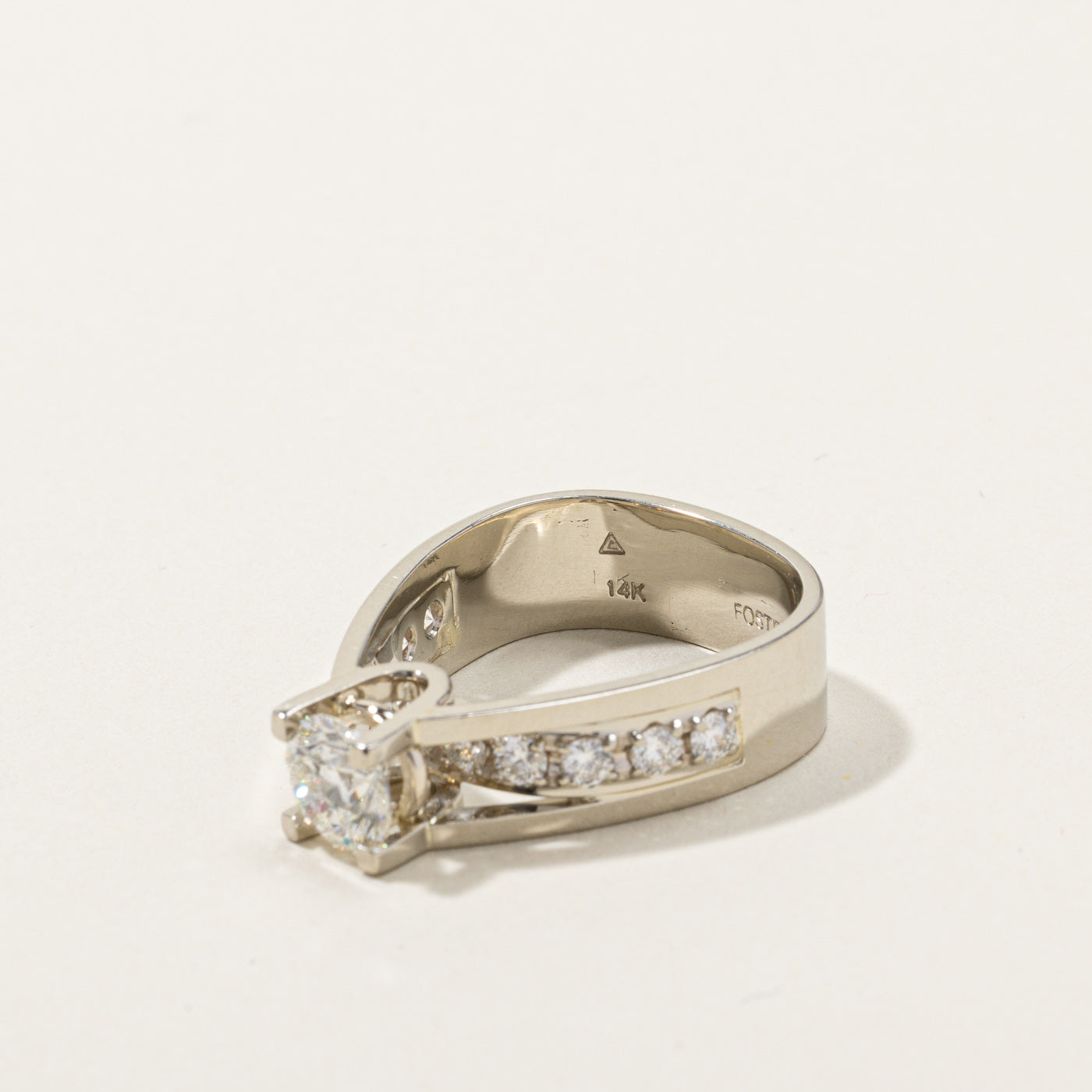 1.01ct SI1 H Diamond Engagement Ring with 0.50ctw Side Stones | Size 6.25 | Perfect for Proposals, Anniversaries & Special Occasions