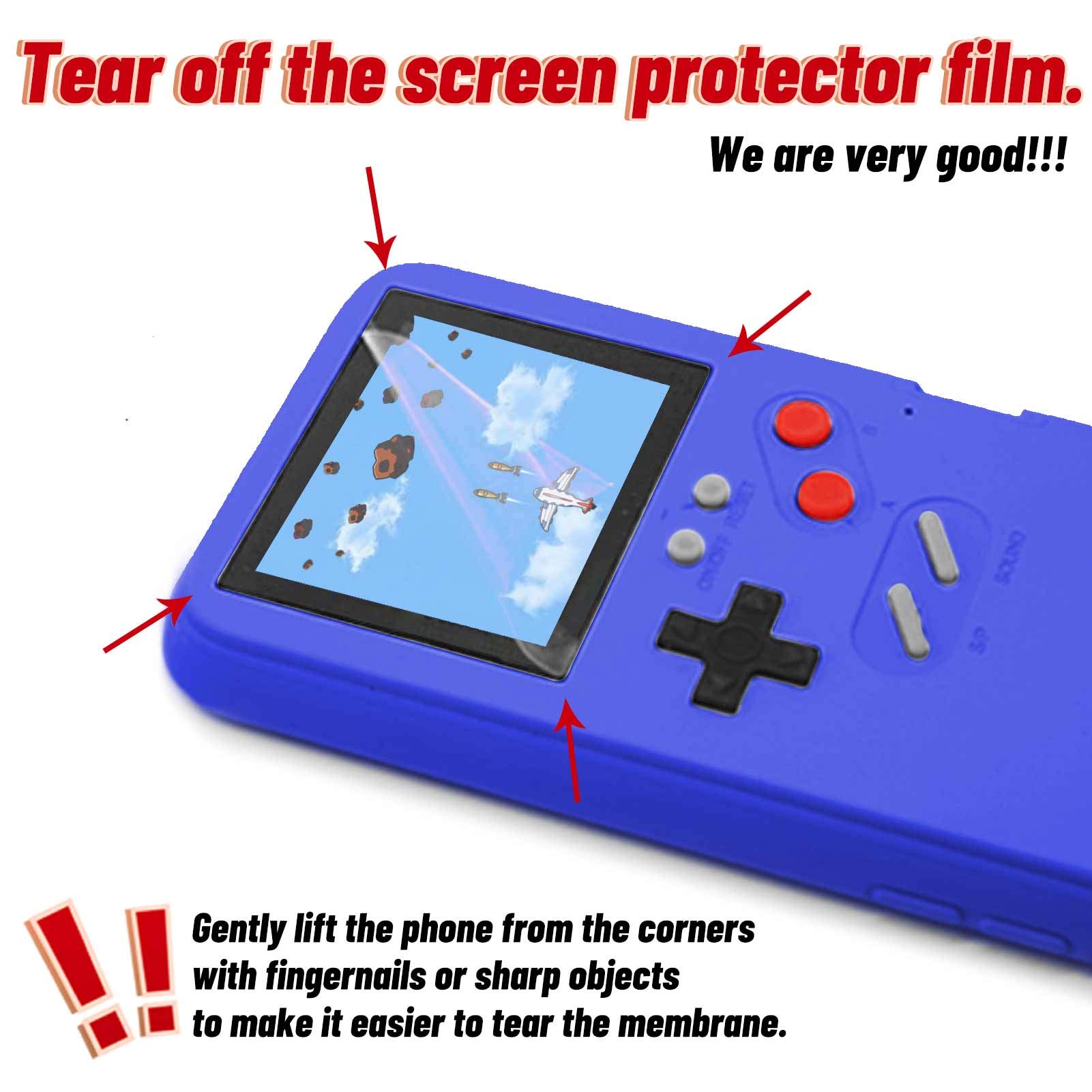 Retro Game Case for iPhone 12/12 Pro - 36 Built-in Classic Games, Color Display & Built-in Battery - Protective Gaming Case for iPhone (Blue) - Perfect for Travel, Commuting & Nostalgic Gaming Fun