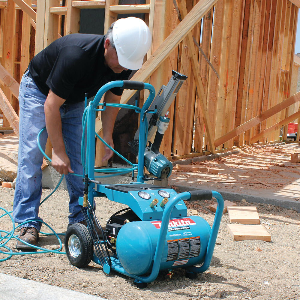 Makita MAC5200 3.0 HP Big Bore Air Compressor with Cast Iron Roll Cage - Powerful & Durable for Construction, Woodworking, and Automotive Repair
