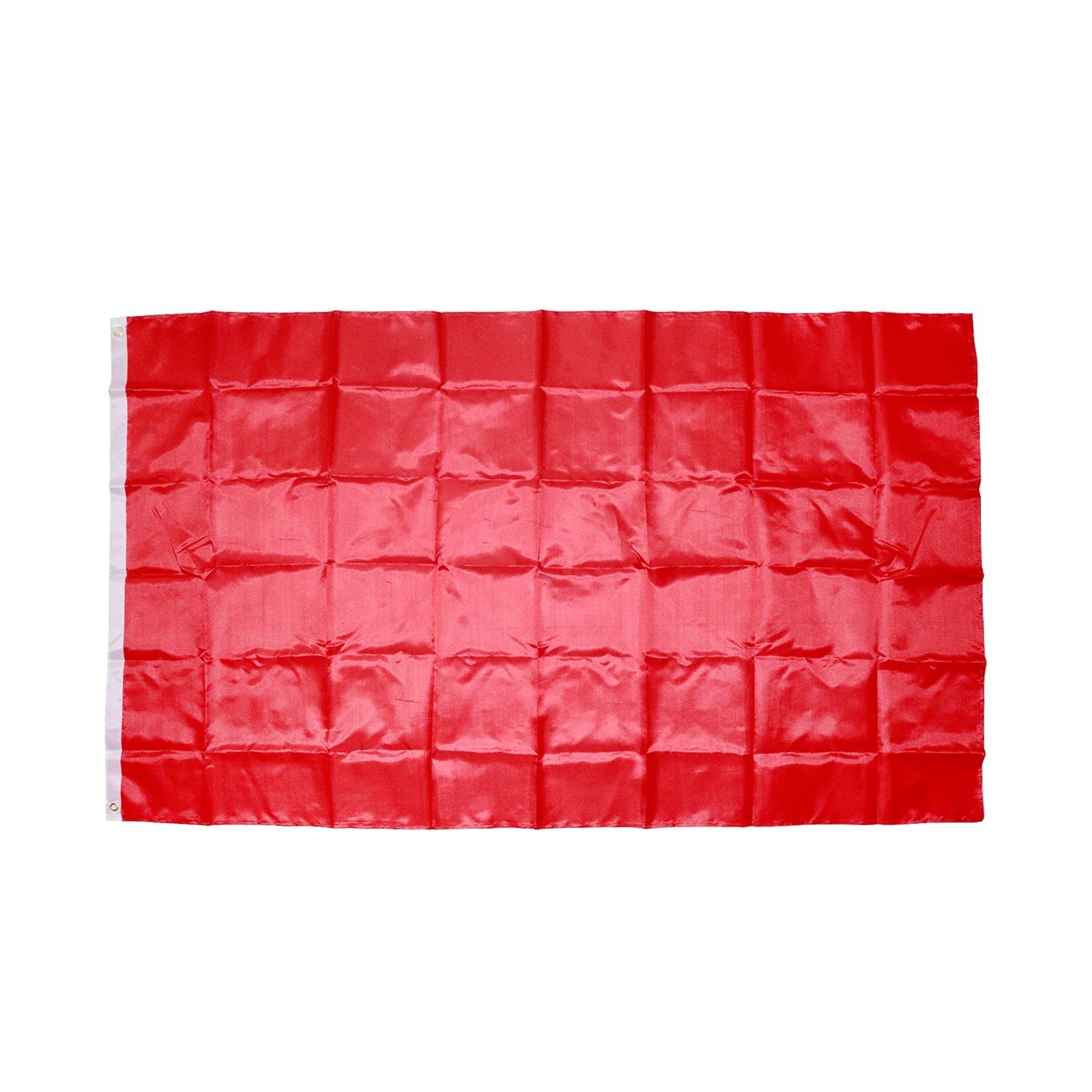 2-Pack 3x5 Ft Solid Red Polyester Blank Flags with Brass Grommets - Perfect for Parades, Sporting Events & Patriotic Decorations