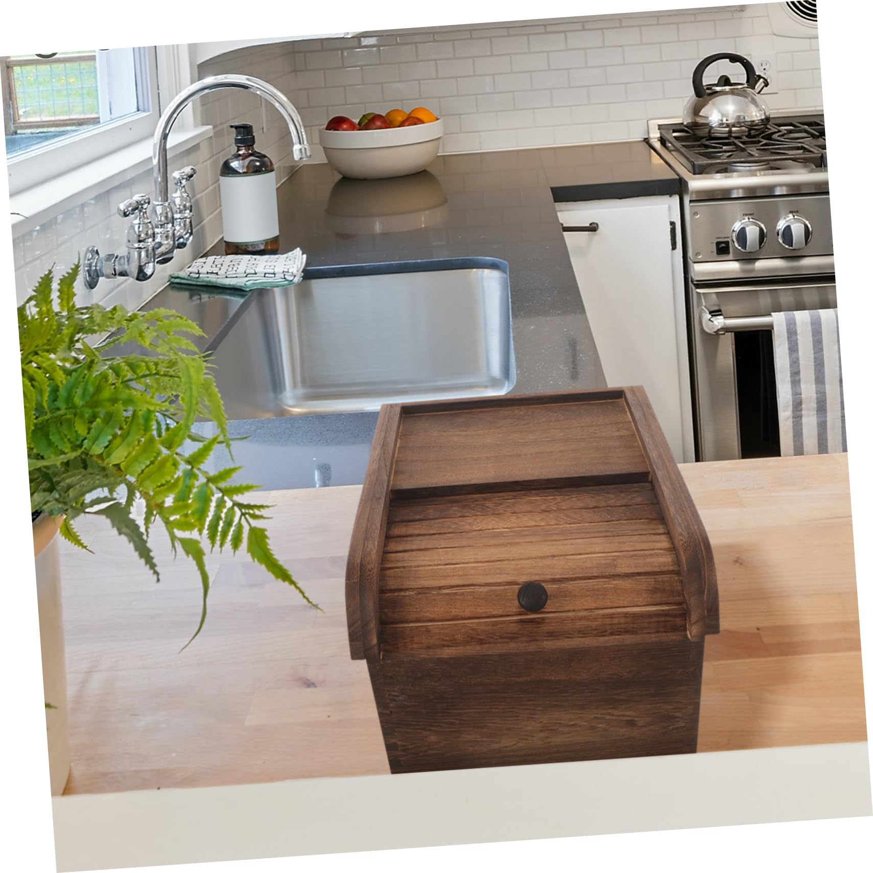 Solid Wood Rice Storage Box - Large Airtight Food Container for Cereal, Grains & Pantry Storage - Wooden Seal Bucket with Lid - Perfect for Kitchen, Pantry & Bulk Food Organization