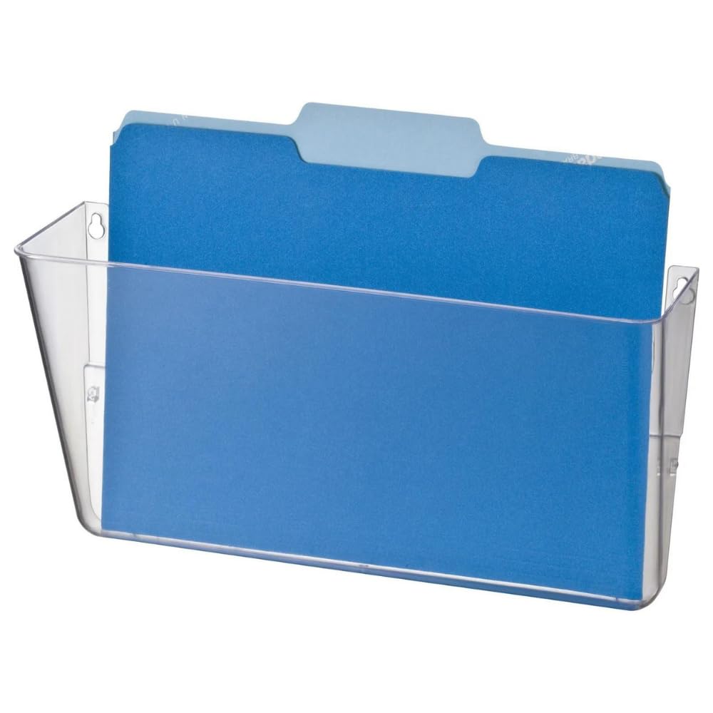 Clear Wall File Holder - Letter Size, Expandable for Office Organization