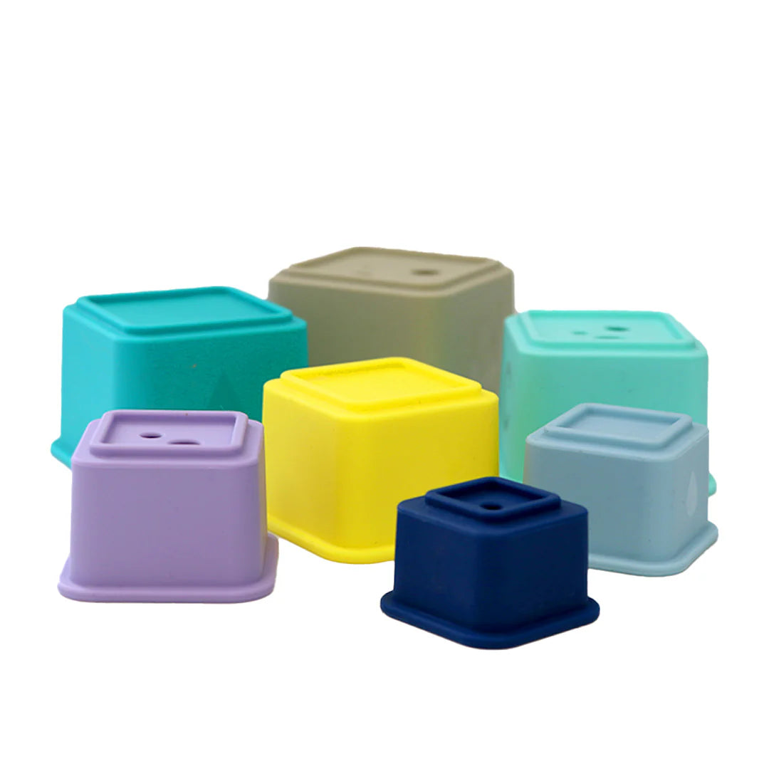 bbluv® Stak – Silicone Stacking Cubes for Babies & Toddlers – Educational Sensory Toys for Early Learning & Playtime Fun