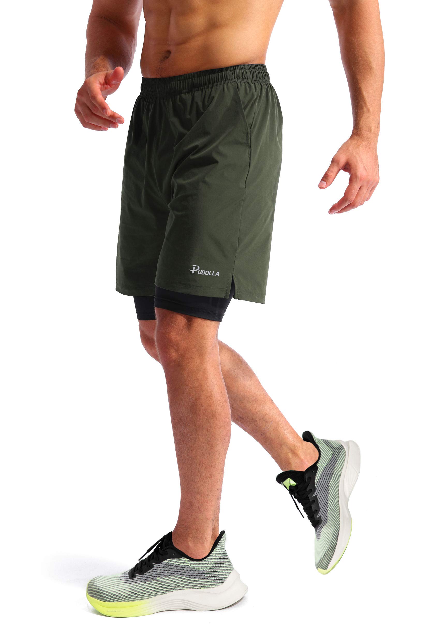 Pudolla Men's 2-in-1 Running Shorts 7