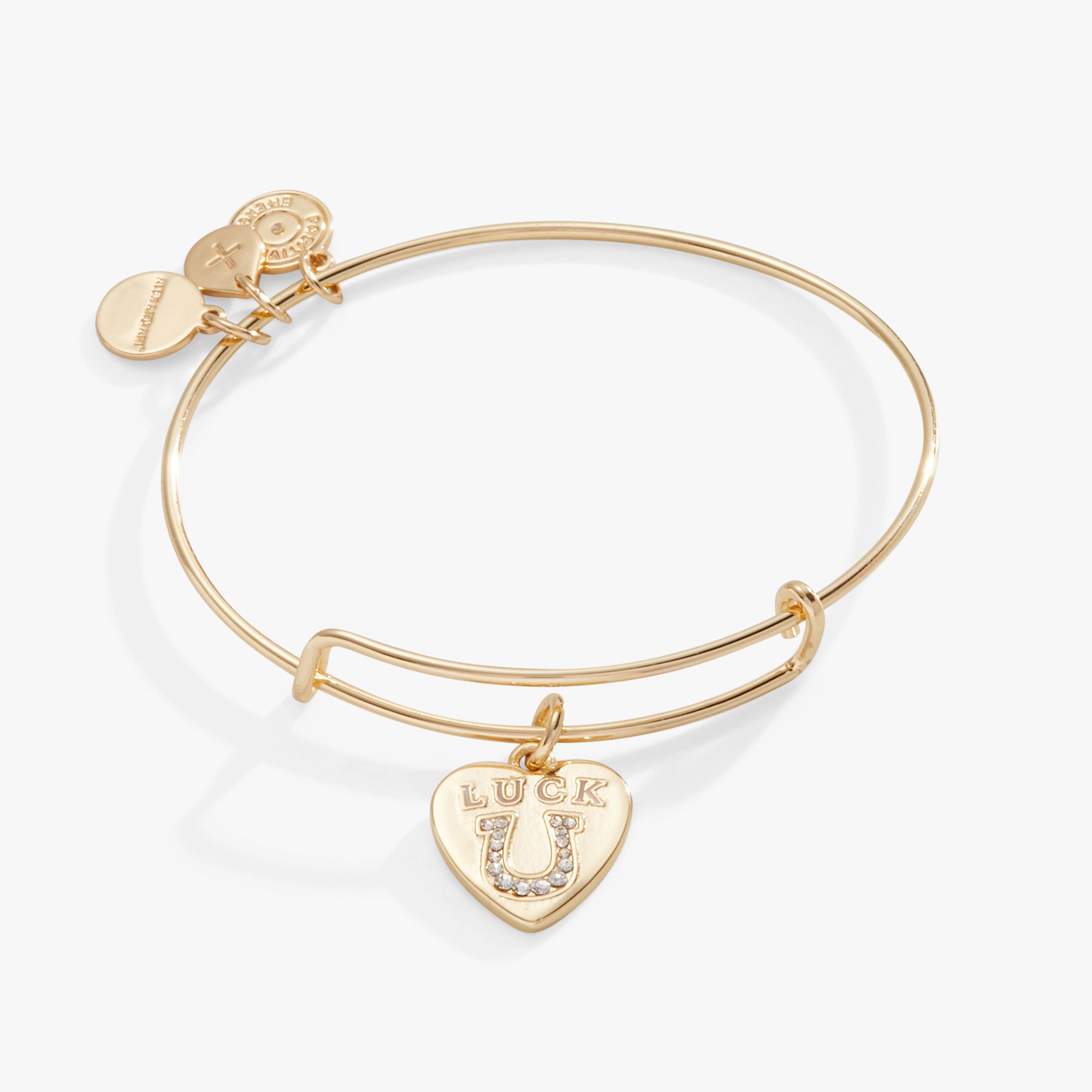 Luck Heart Charm Bangle Bracelet - Elegant Gold Plated Jewelry for Women - Perfect Gift for Valentine's Day, Anniversary & Everyday Wear
