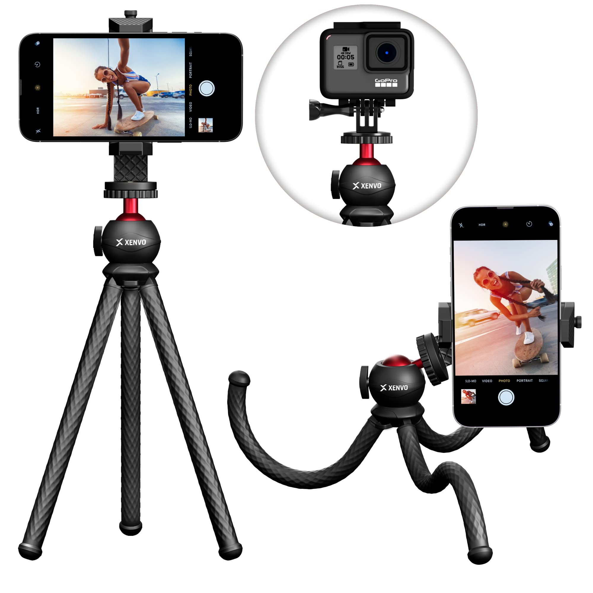 SquidGrip Flexible Phone Tripod for iPhone, GoPro & Android - Perfect for Vlogging & Travel