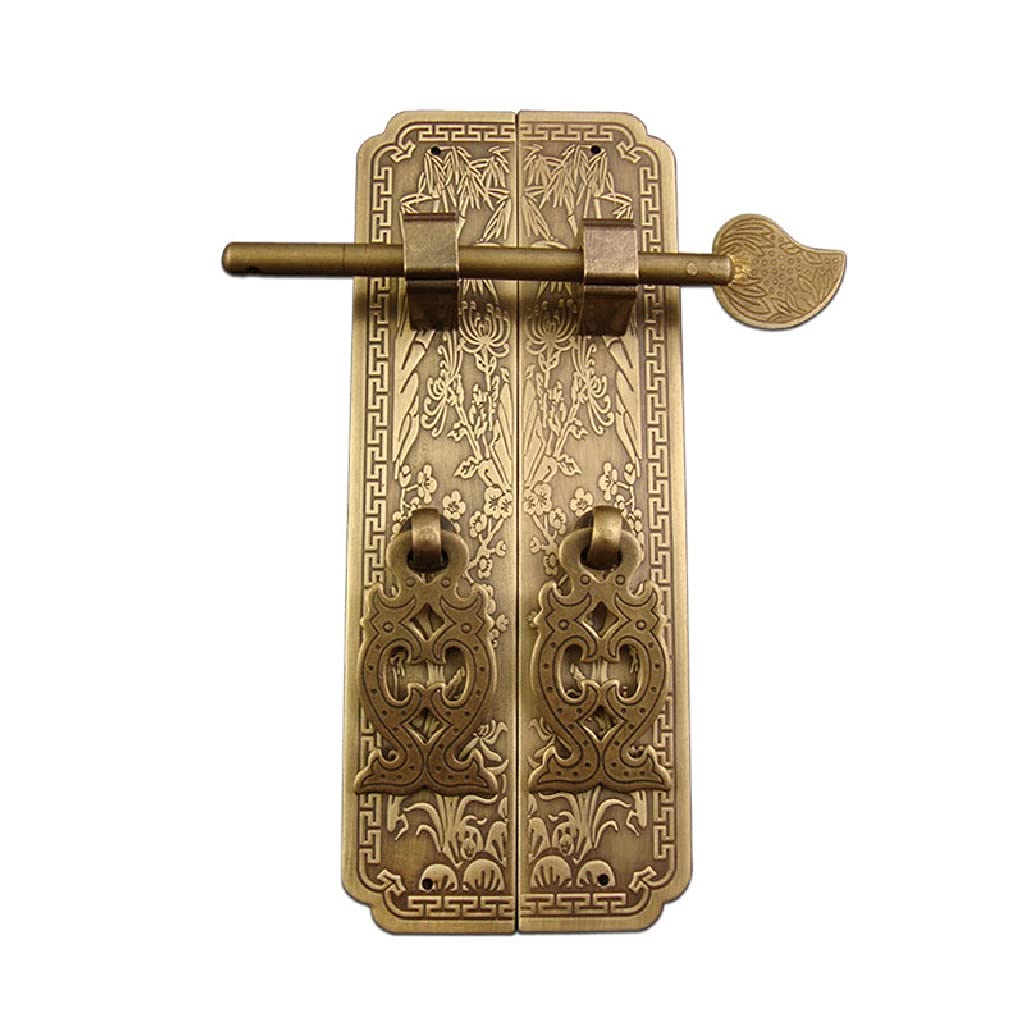 Vintage Chinese Style 15cm/18cm Antique Bronze Cabinet Door Handles - Pure Copper Retro Straight Pulls for Furniture & Cabinets - Perfect for Home Renovation & DIY Projects