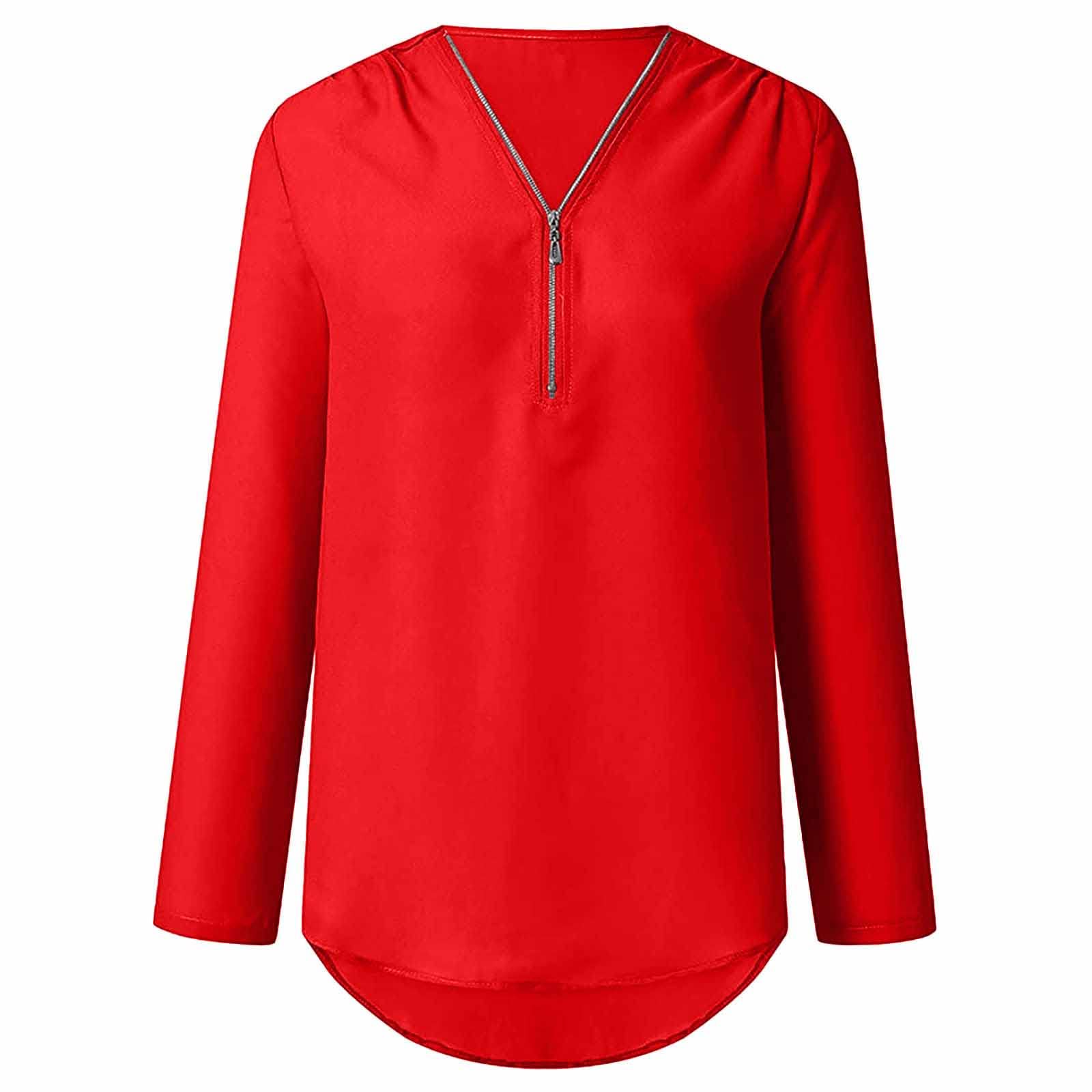 Elegant Chiffon V-Neck Blouse for Women - Casual Loose Fit Long Sleeve Top for Summer & Fall | Office & Date Night Wear