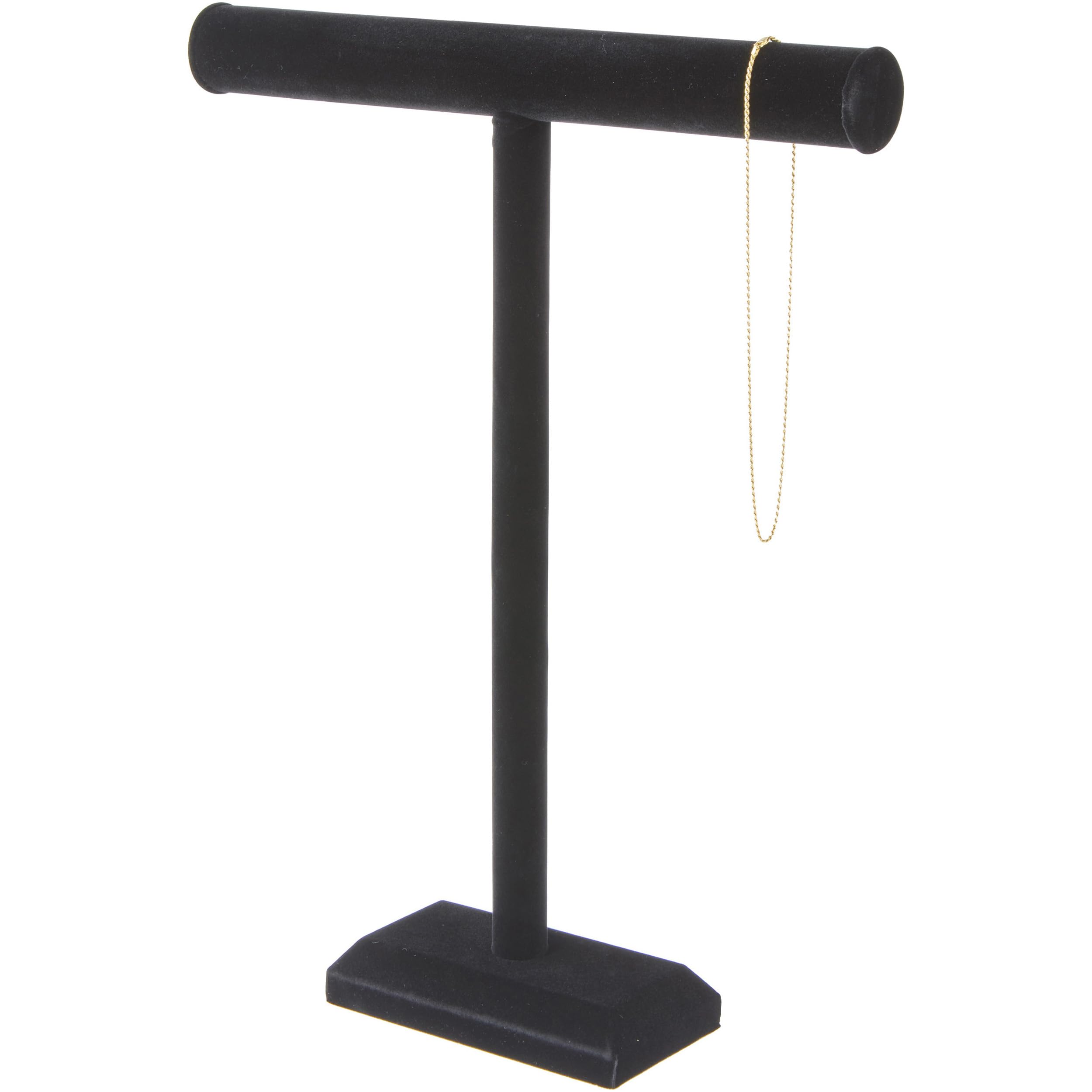 Plymor Black Velvet T-Bar Necklace Display Stand - 14