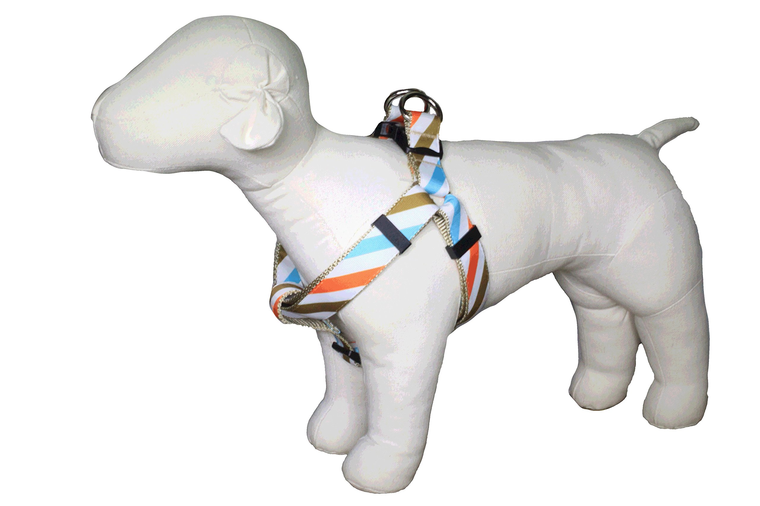 Sunny Side Striped Dog Harness - Small Size Adjustable Pet Vest with Reflective Strips for Small Dogs | Perfect for Walking, Running & Outdoor Adventures
