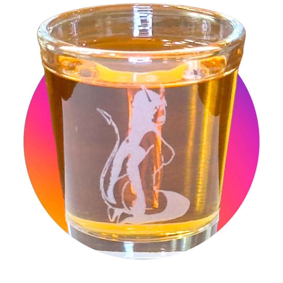 2oz Sexy Demon Succubus Shot Glass - Gothic Party Cups for Halloween, Cosplay & Themed Events - Perfect for Cocktails, Liquor & Bar Accessories