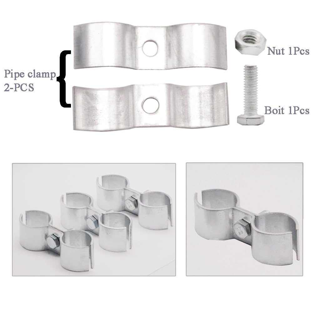 Double Pipe Clamp Chain Link Fence Clamps - 6Pcs Panel Clamp with Wing Nut for Securing Gridwall Panels (25mm) - Perfect for Fence Installation, Garden Security & DIY Projects