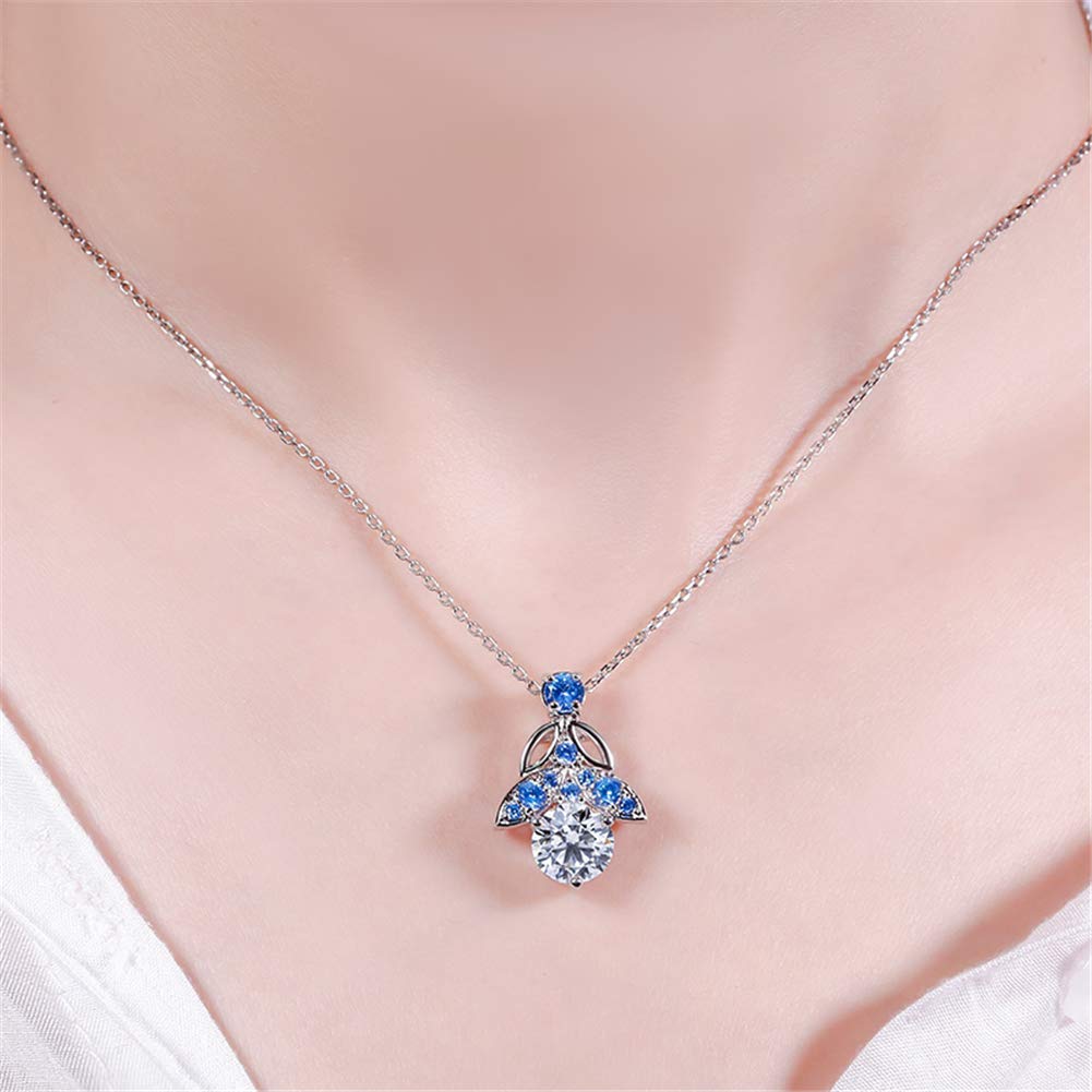 Jeulia Butterfly Round Cut Sterling Silver Necklace for Women - Elegant Valentine's Day, Engagement & Party Jewelry Gift Set with Jewelry Box - Perfect for Anniversaries, Romantic Dates & Special Occasions