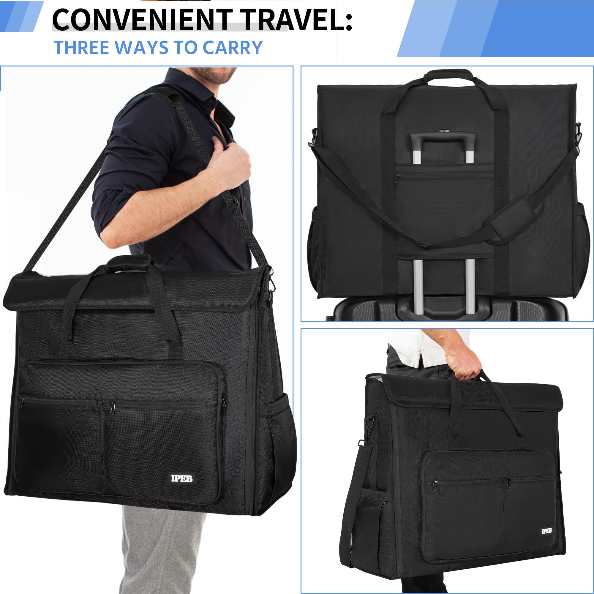 Rolling Travel Tote Bag with Wheels for 27-inch iMac Desktop Computer & Accessories - Perfect for Office, Home, and Travel Use