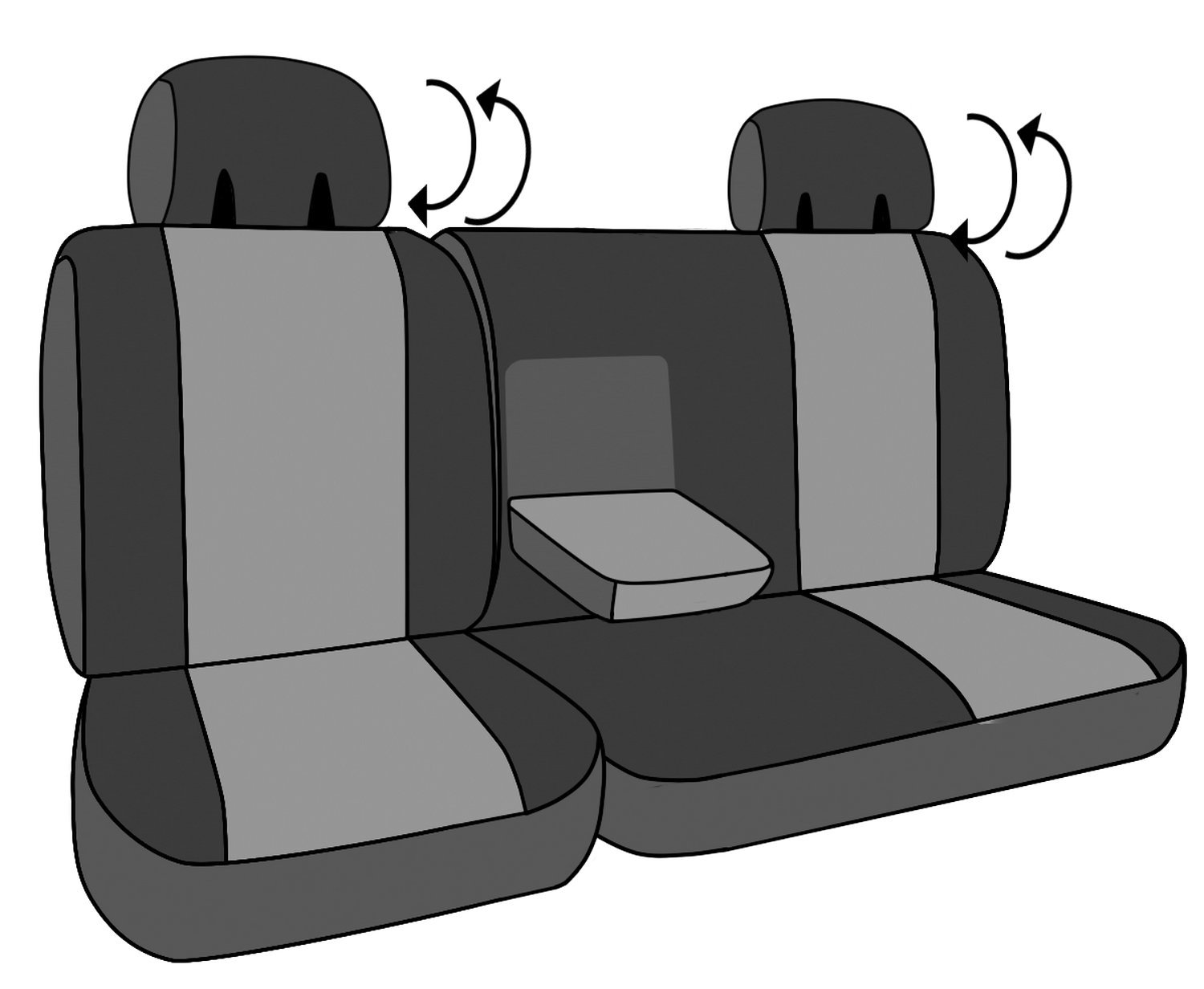 CalTrend Rear 60/40 Split Bench Seat Covers for 2007 Jeep Grand Cherokee - Durable Cordura Fabric in Black with Black Insert & Trim | Perfect for Off-Roading & Daily Commute