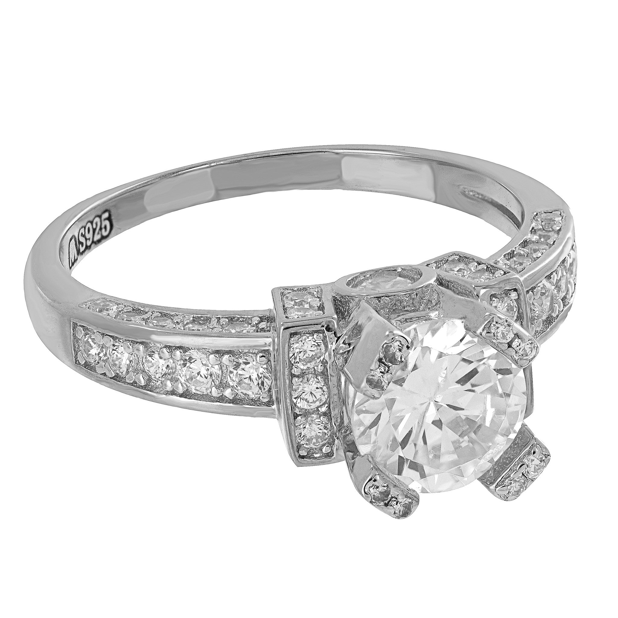 Solitaire Sterling Silver Engagement Ring for Women - Elegant Bridal Wedding Band - Perfect for Proposals, Anniversaries, and Special Occasions