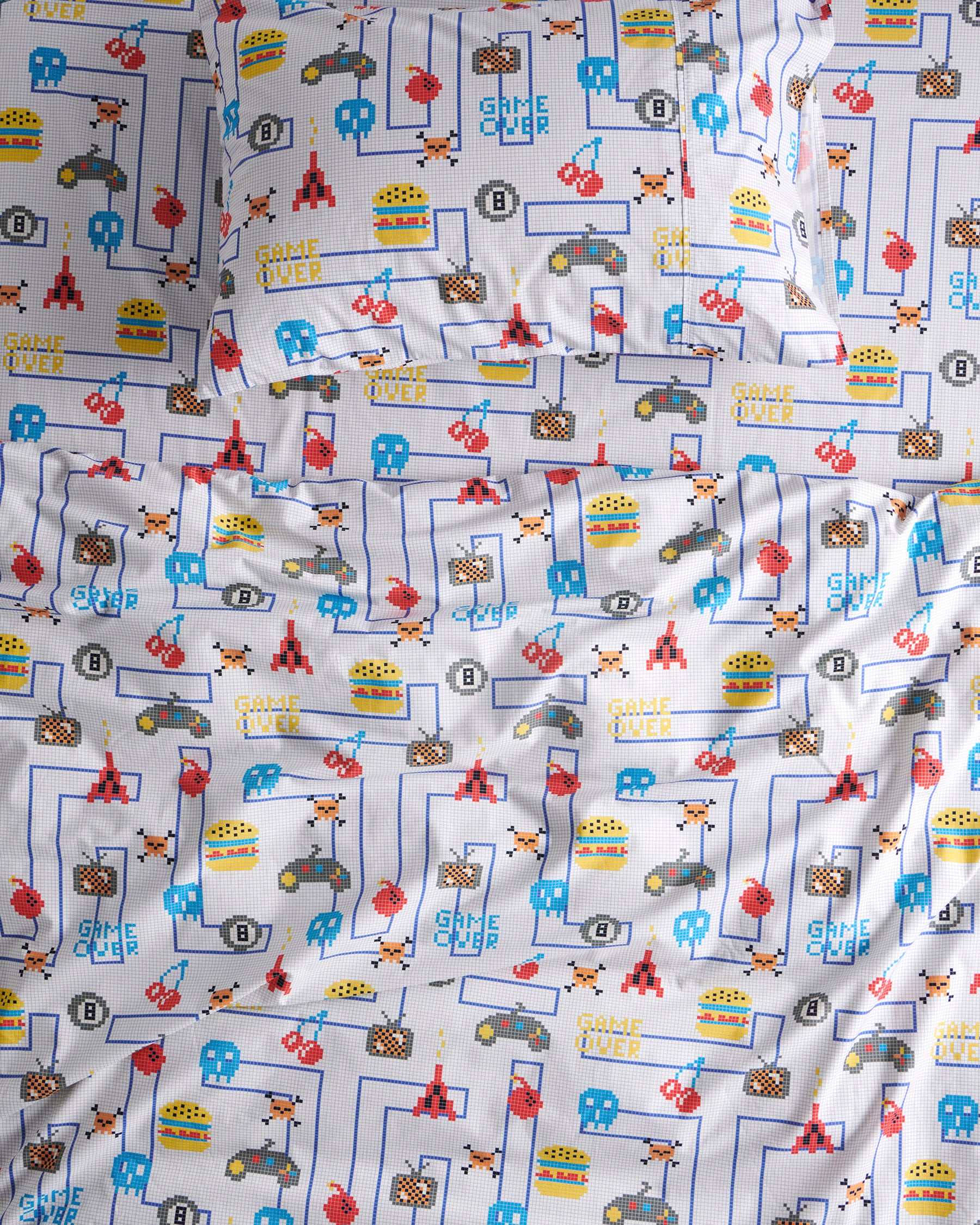 Premium Gamer White Organic Cotton Pillowcase - Ultra Soft, Hypoallergenic, Breathable for Gaming & Sleep Comfort - Perfect for Bedroom, Dorm, Travel & Esports Setup