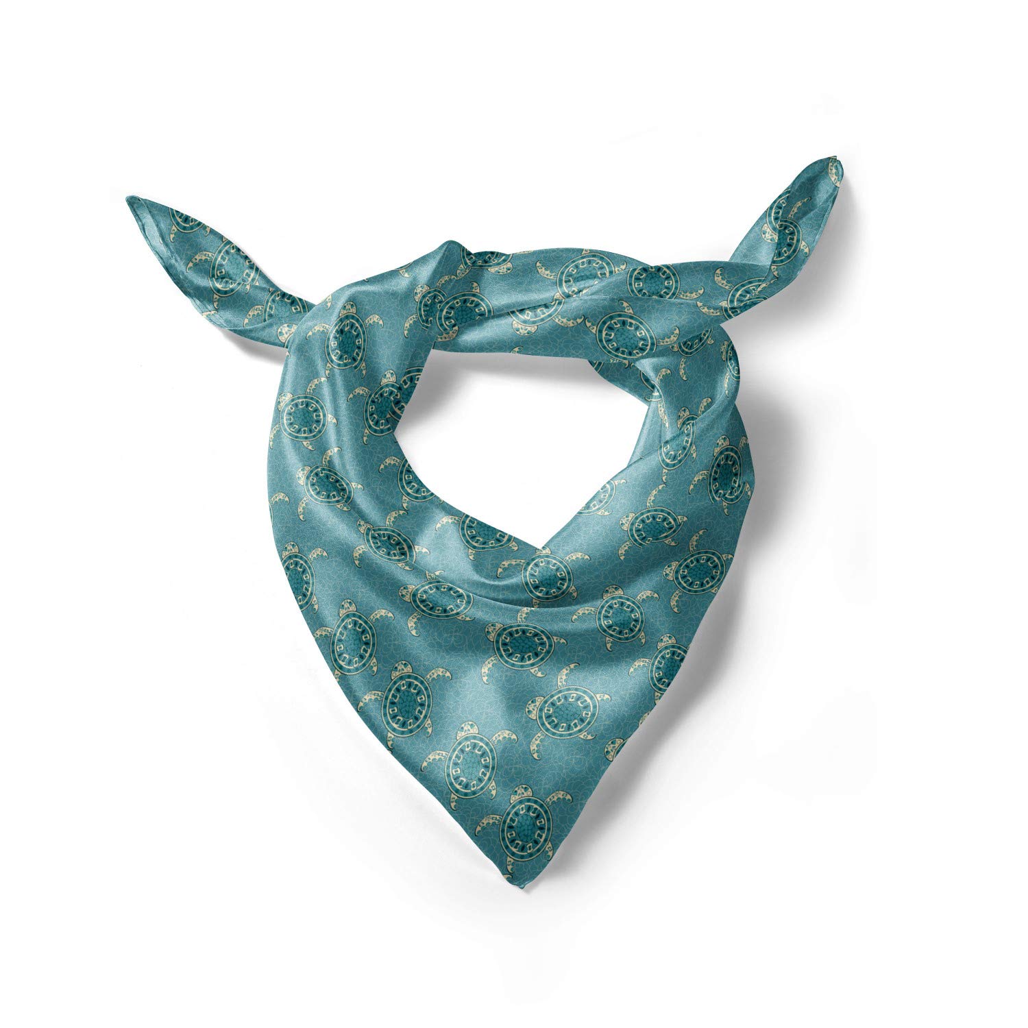 Ambesonne Turtle Print Head Scarf - Floral Animal Design Hair Wrap for Women - Perfect for Beach, Yoga, and Everyday Fashion Accessory