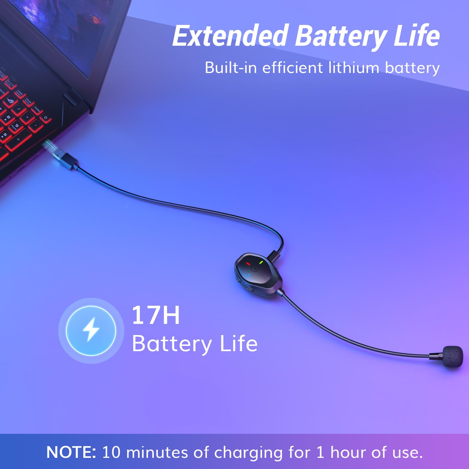 TONOR Wireless Gaming Microphone for PS4, PS5, PC & Laptop - Attachable Noise-Canceling ModMic with USB Rechargeable Battery | Perfect for Online Gaming, Streaming & Voice Chat