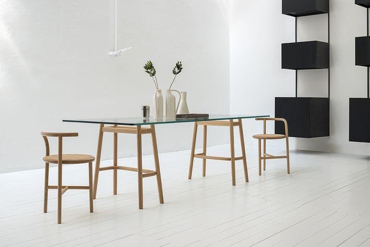GTV Nendo Single Curve Modern Dining Table - Stylish & Minimalist Design for Small Spaces, Apartments, and Contemporary Dining Rooms