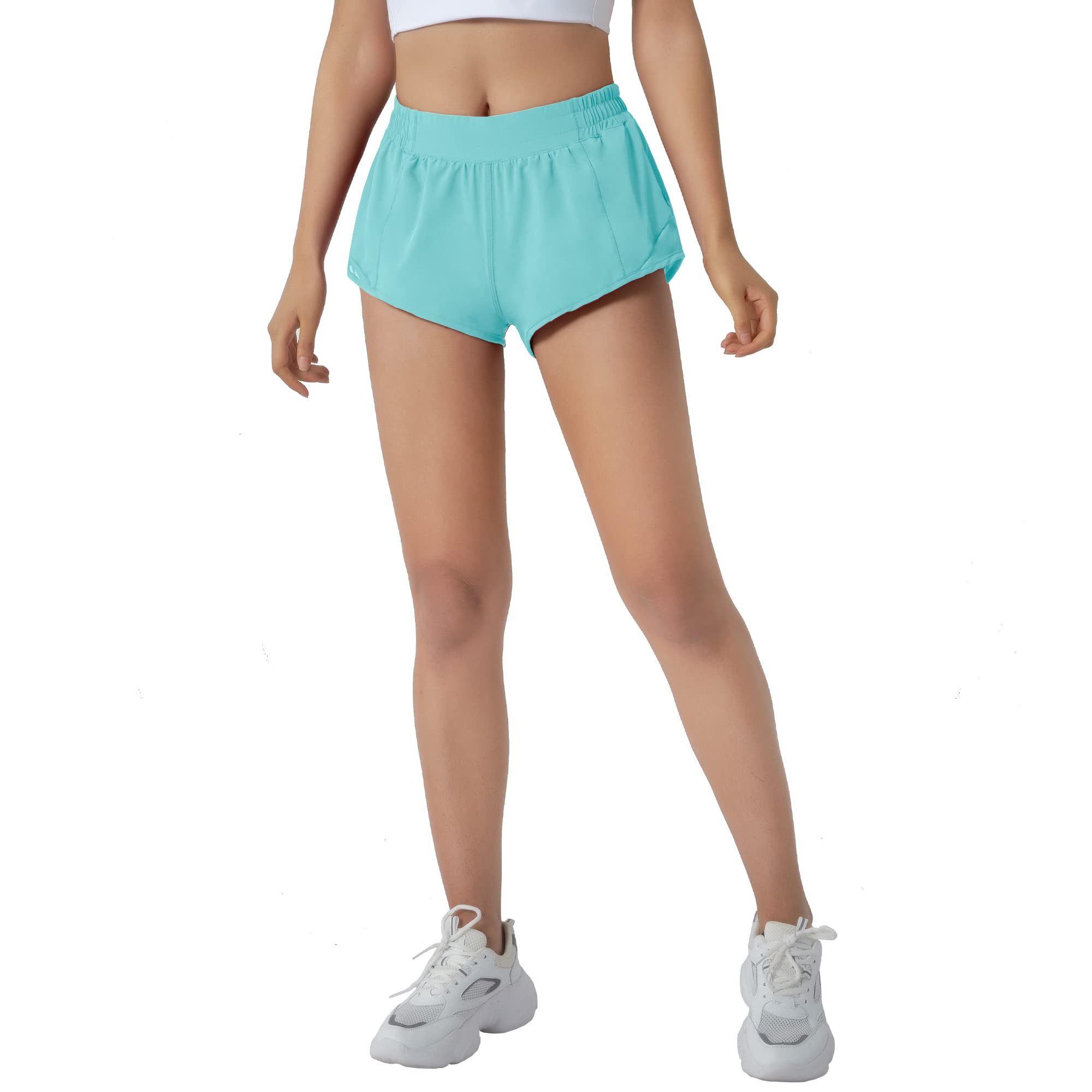 Women's Quick Dry Running Shorts with Zip Pocket - Lightweight Athletic Gym Shorts for Workout, Yoga & Outdoor Activities