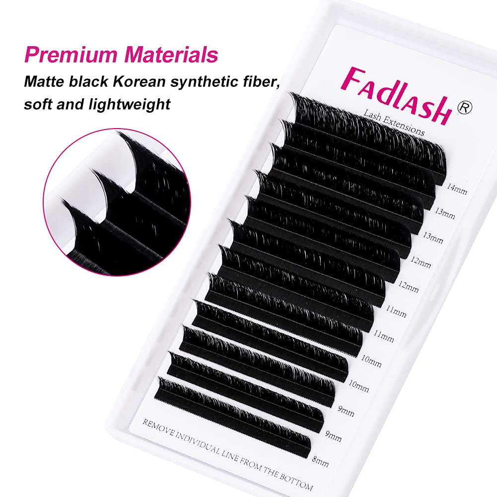 L Curl 0.03mm Self-Fanning Eyelash Extensions - Easy Volume Lashes for Blooming Mega Volume (8-14mm Mixed Tray) | Perfect for Professional Lash Artists & DIY Home Use