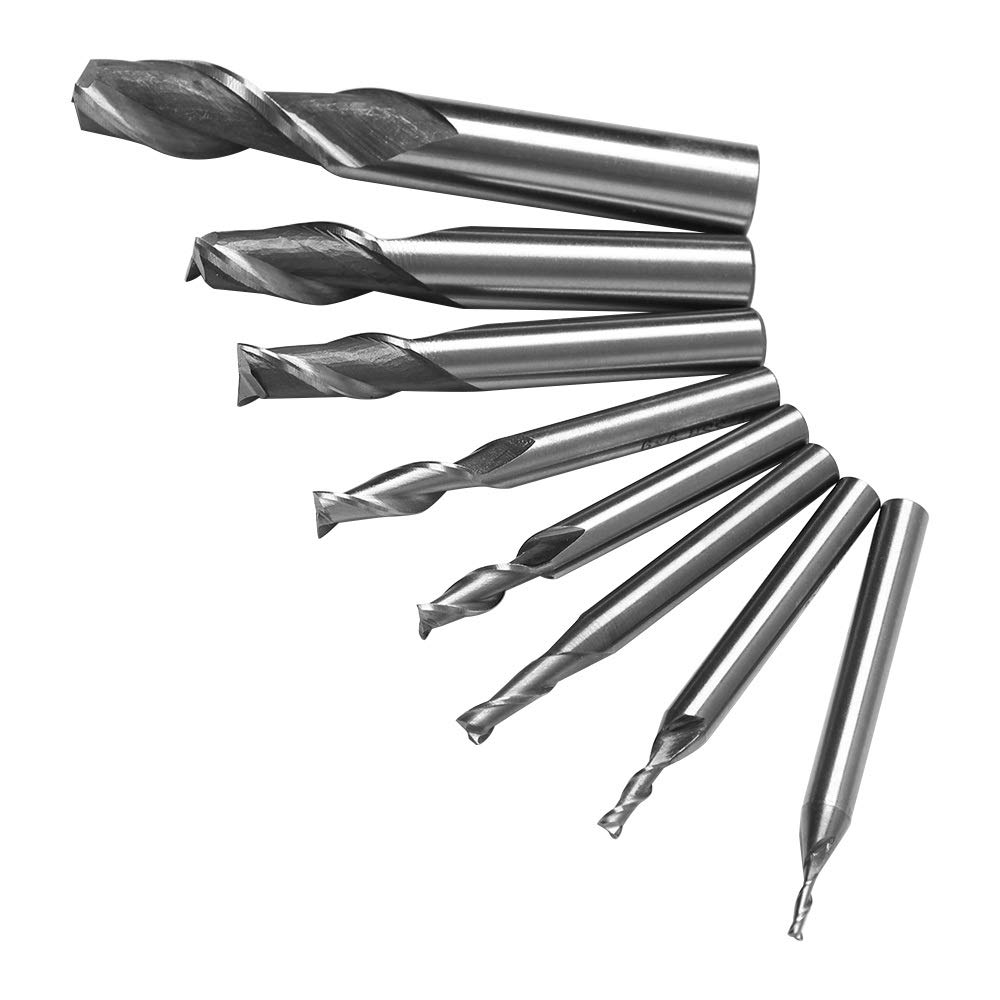 2 Flute HSS Straight Shank End Mill Router Bit for CNC Machines - 4mm 6mm 8mm 10mm 12mm Sizes - Durable Milling Cutter Tool (1PC, 1.5mm Cutting Edge) - Perfect for Metal, Wood & Plastic Cutting in CNC Routing & Engraving Projects