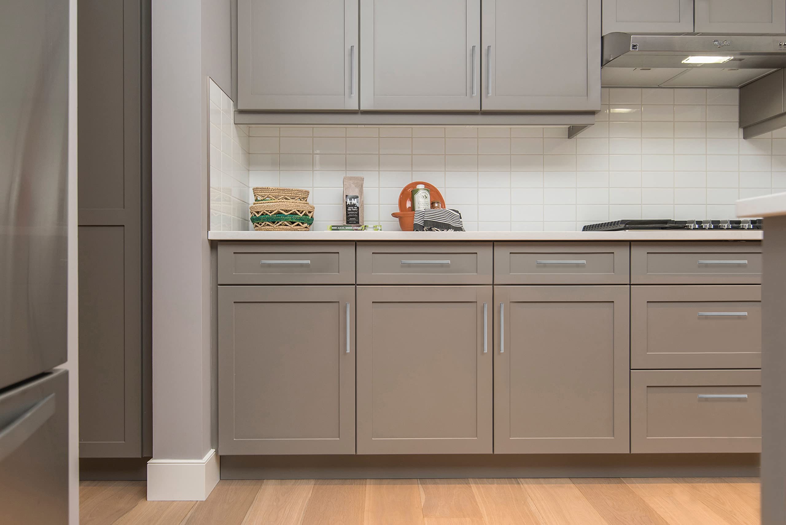 30 Pack Brushed Nickel 5 Inch Square Cabinet Pulls - Stainless Steel Kitchen Cabinet Handles & Drawer Pulls (7-3/8