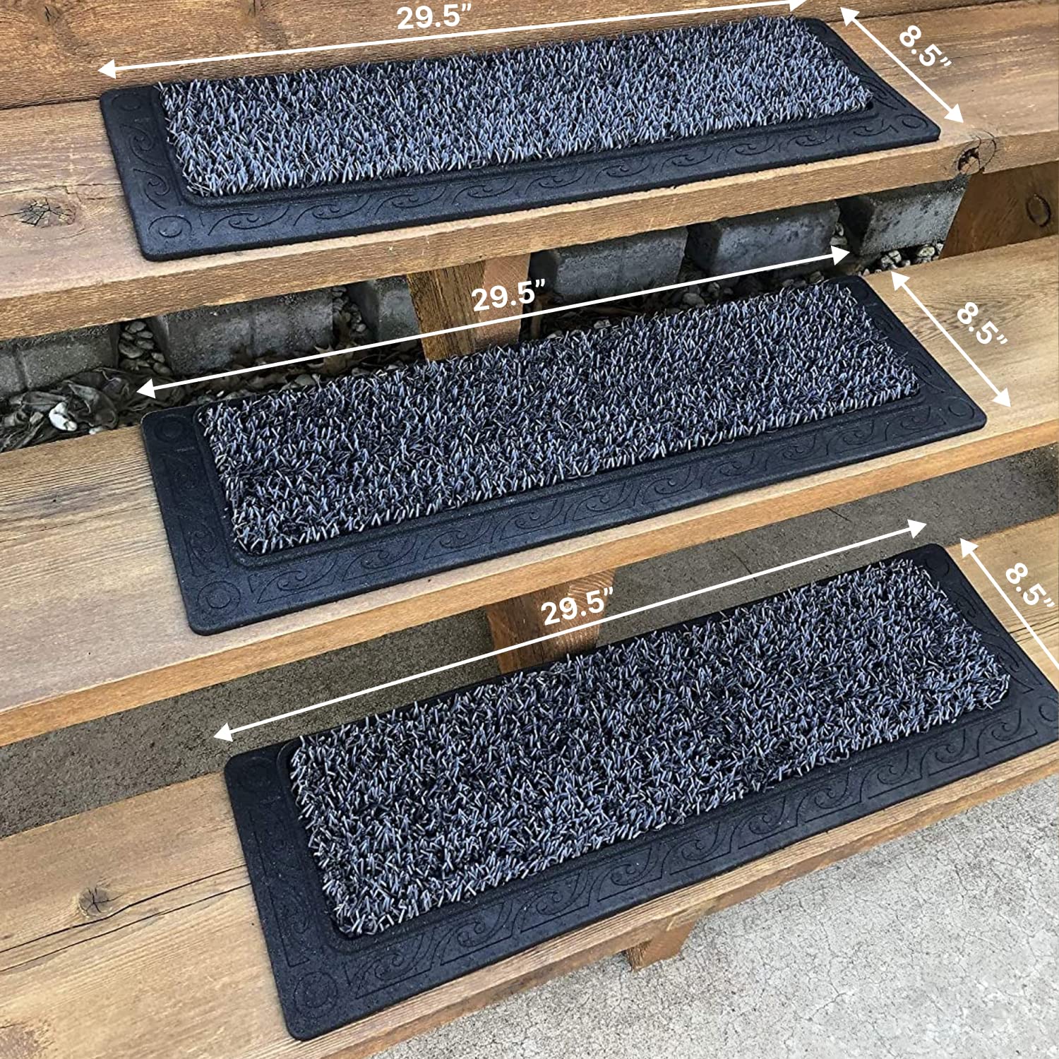 Clean Machine 10376927 Filigree Dirt Trapper Stair Treads - 8.5