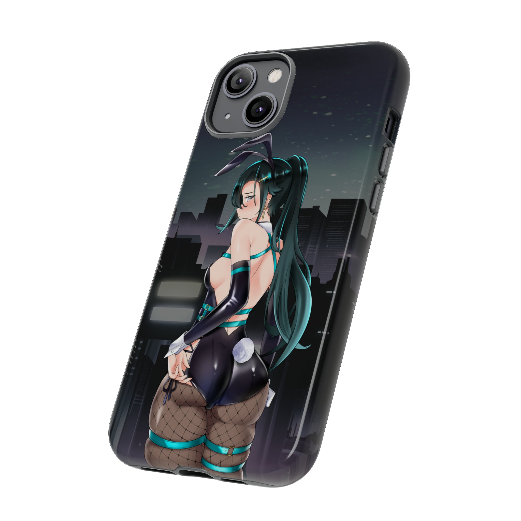 Cute Bunny Girl Floral Design Phone Case for iPhone & Samsung - Trendy Aesthetic Cover for Girls, Teens & Women - Perfect for Daily Use, School & Gifts