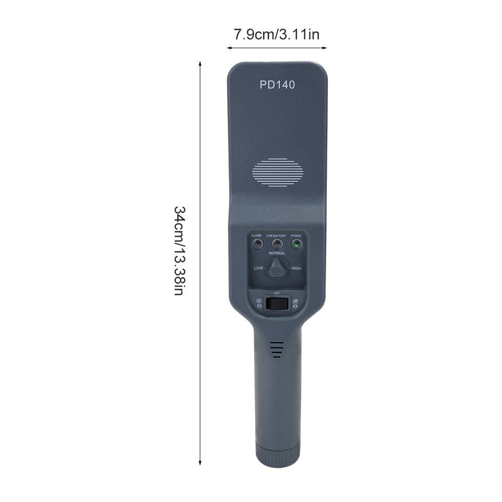 Professional Handheld Metal Detector with Adjustable Sensitivity - LED Light & Sound Vibration Alerts for Security Screening | Detects Weapons, Knives & Metal Objects | Ideal for Airports, Schools, Events & Home Security