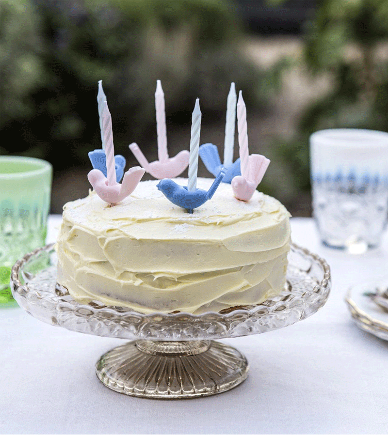Set of 6 Pastel Bird Cake Candle Holders - Elegant Floral Wedding Centerpiece Decor by Rex London | Perfect for Birthday Parties, Baby Showers & Spring Tea Events