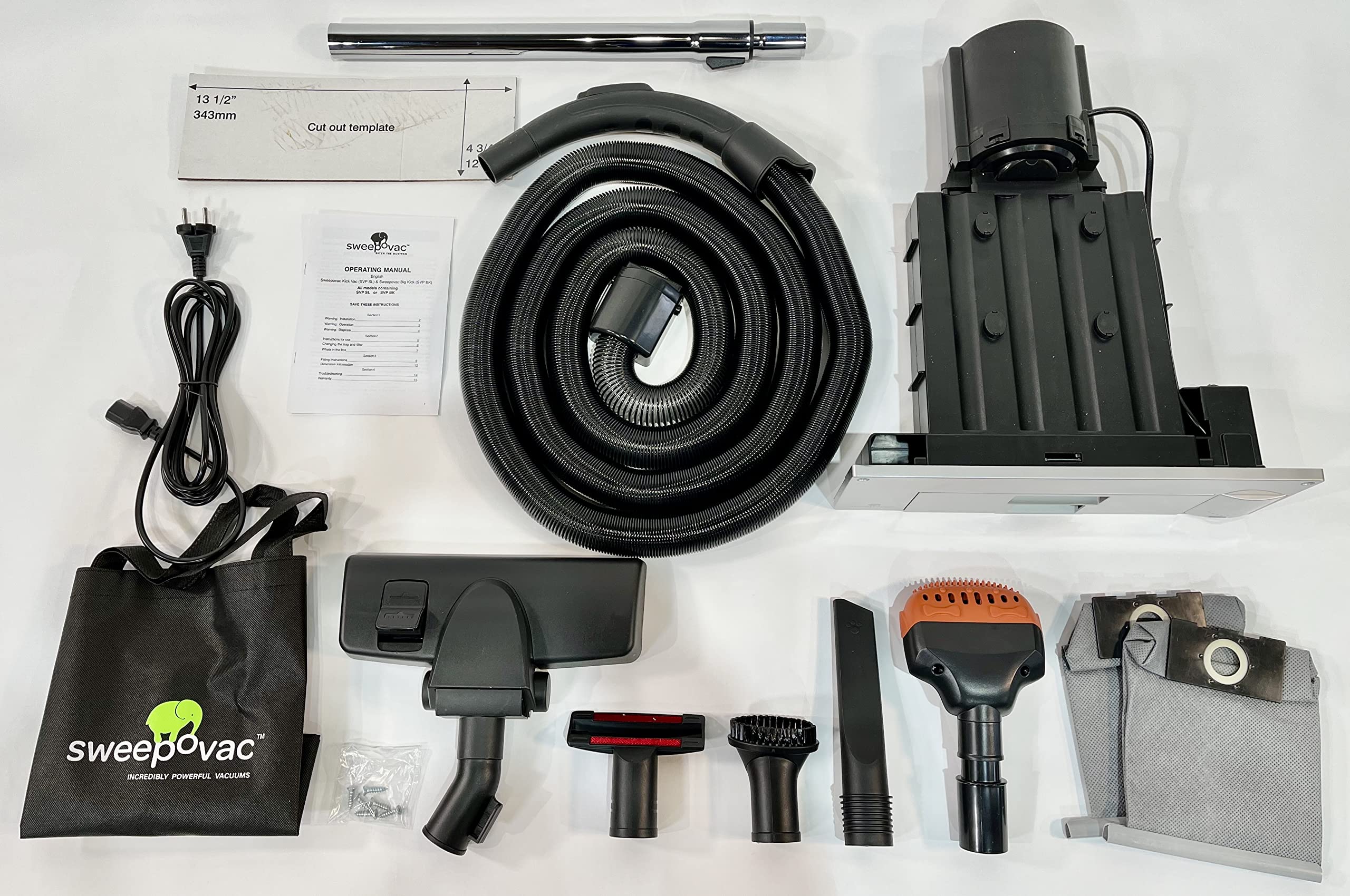 Big Kick Under-Counter Kitchen Vacuum in Silver - Compact Built-in Trash System for Modern Kitchens & Small Spaces