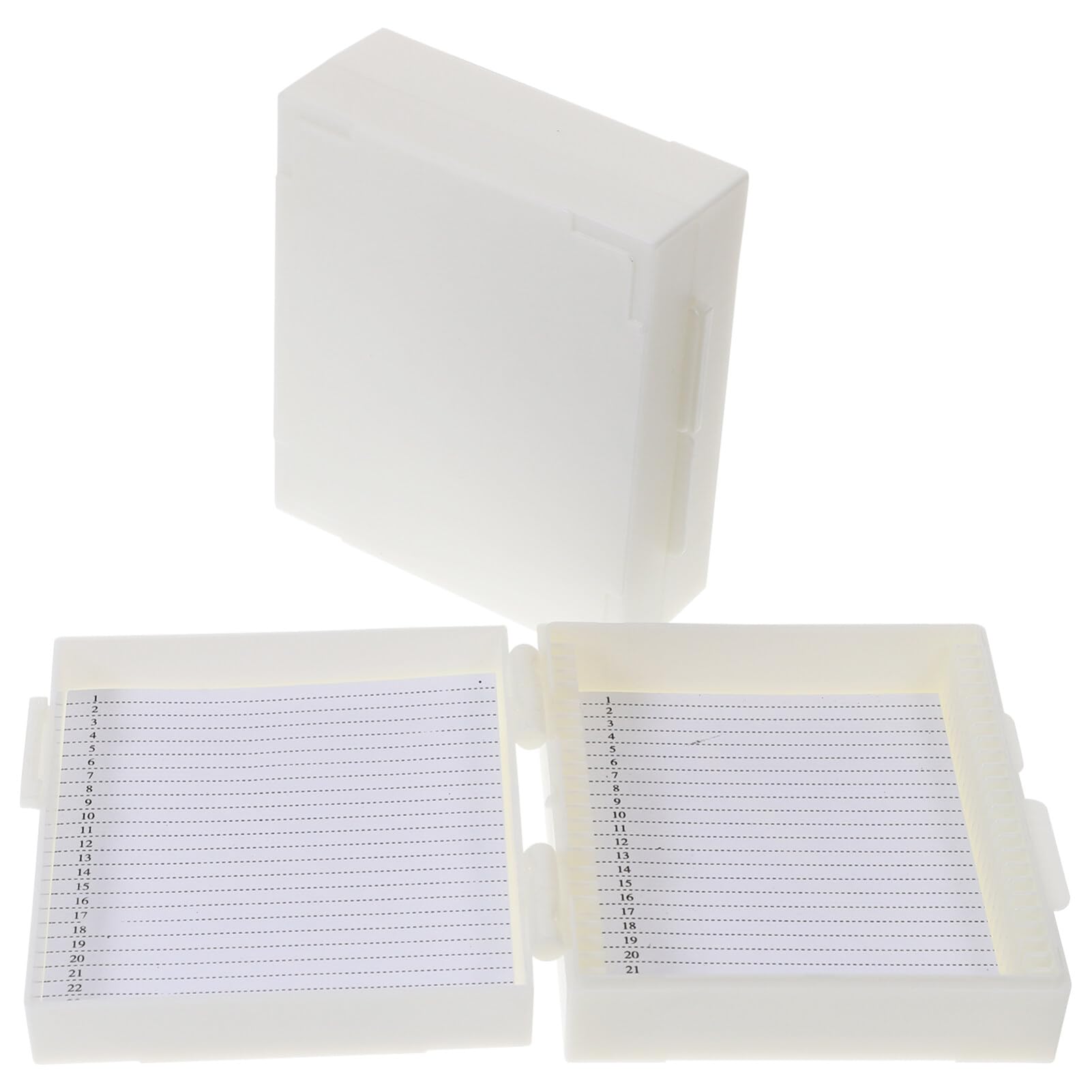 Premium Mipcase 2-Pack 25-Slot Microscope Slide Storage Box - Durable Glass Slide Holder for Lab, School & Science Projects - Perfect for Biology Class, Medical Research & Specimen Organization (Random Colors)
