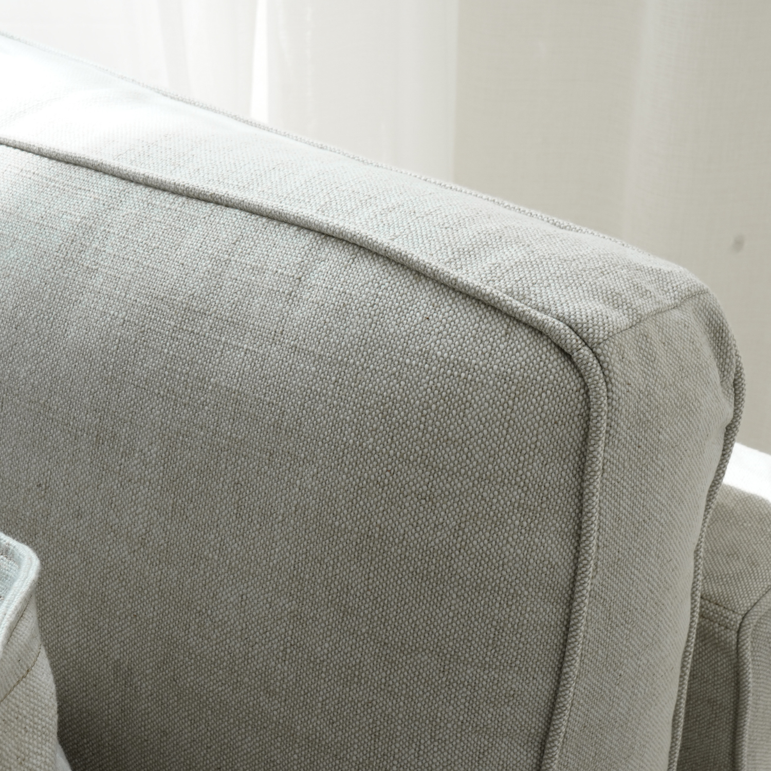 Santa Monica Linen Natural Slipcover Armless Sofa Cover - Breathable & Washable Linen Fabric for Living Room, Bedroom, or Dorm Decor