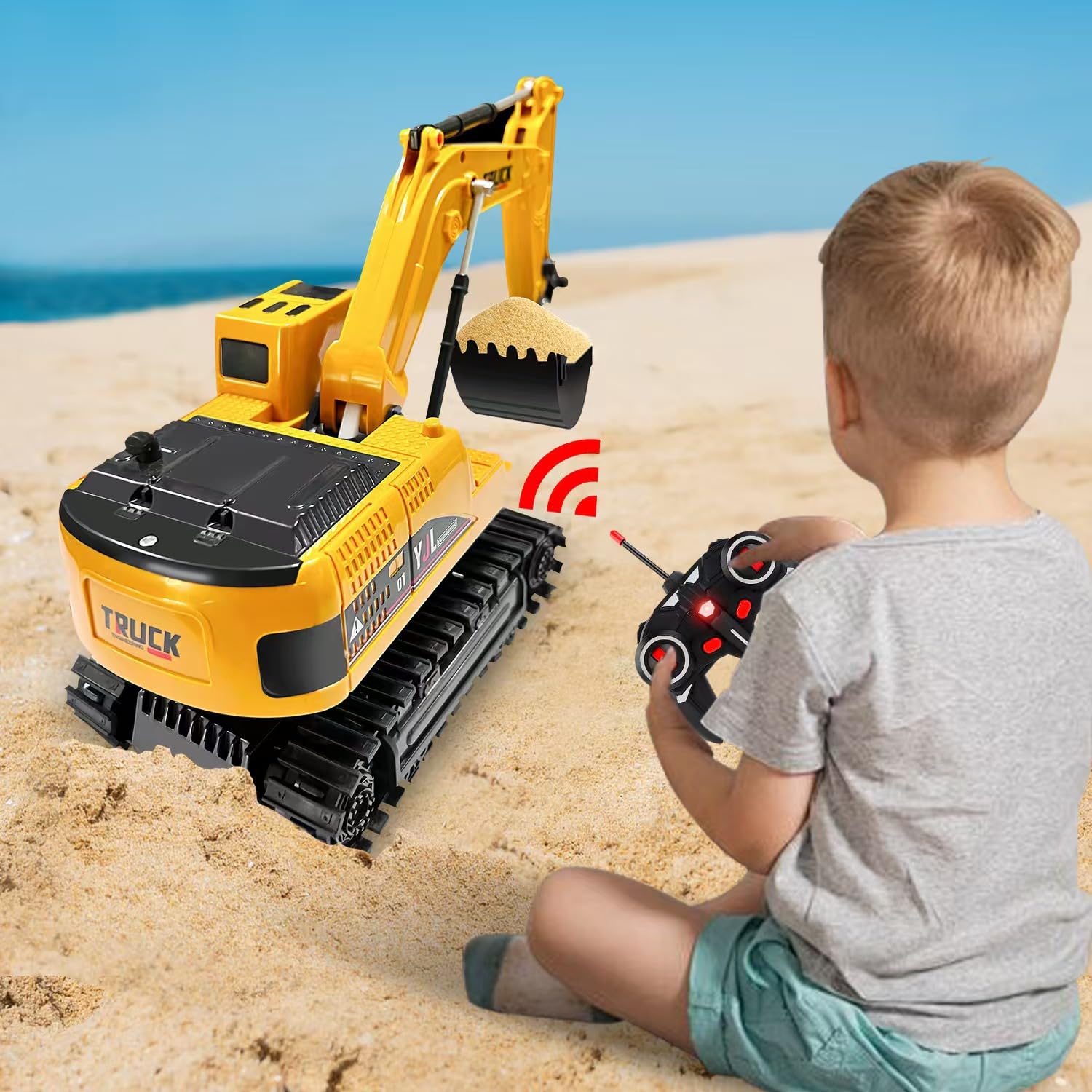 2.4Ghz Remote Control Excavator Toy for Kids - RC Construction Vehicle with Realistic Functions for Boys & Girls Ages 8-12 | Outdoor Play, Birthday Gifts, Construction Pretend Play