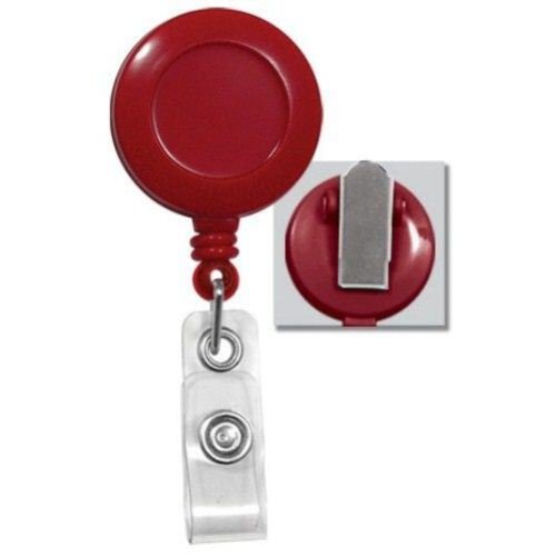 25 Pack Red Round Badge Reel with Swivel Clip - Durable ID Badge Holder for Nurses, Teachers & Office Professionals - Perfect for Conferences, Events & Workplace Security