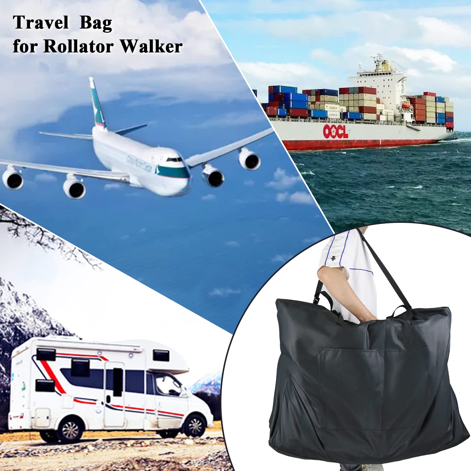 Waterproof Wheelchair Cover & Rollator Bag Set for Travel - Durable & Lightweight Wheelchair Accessories for Seniors & Disabled - Perfect for Airplanes, Outdoor Adventures & Daily Use