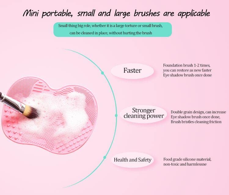 Black Silicone Makeup Brush Cleaner Mat - Professional Makeup Brush Cleaning Pad for Cosmetics & Beauty Tools - Perfect for Daily Makeup Brush Care & Spa Use