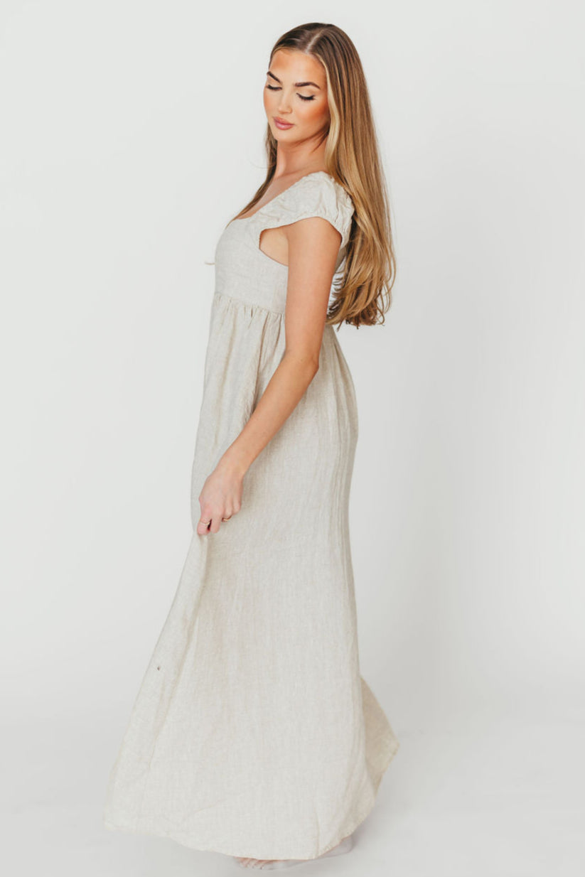 Novella 100% Linen Maxi Dress - Bump Friendly Maternity Dress for Women | Perfect for Summer, Beach Vacations & Casual Outings