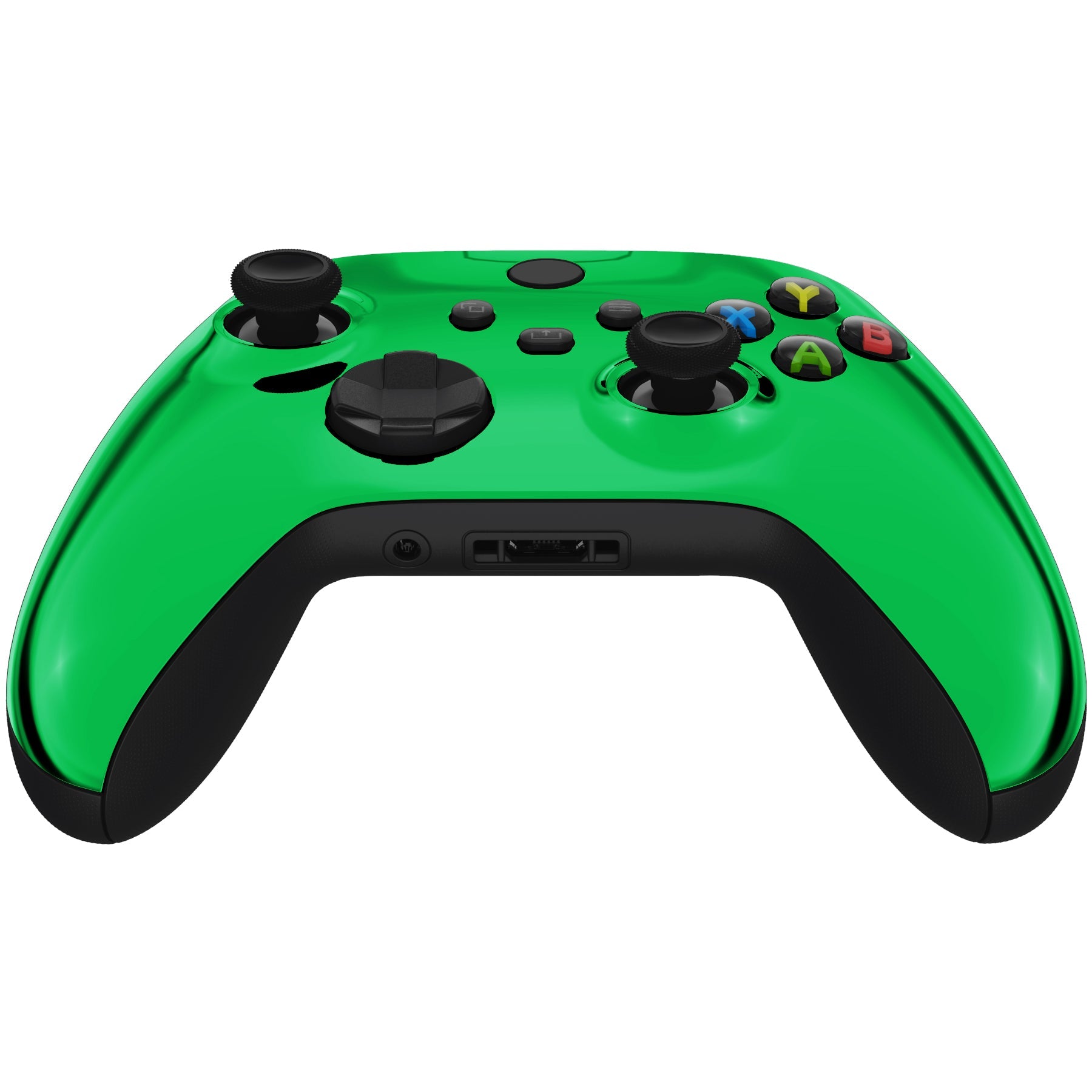 eXtremeRate Chrome Green Replacement Front Housing Shell for Xbox Series X & S Controller - Upgrade Your Gaming Setup with Custom Style