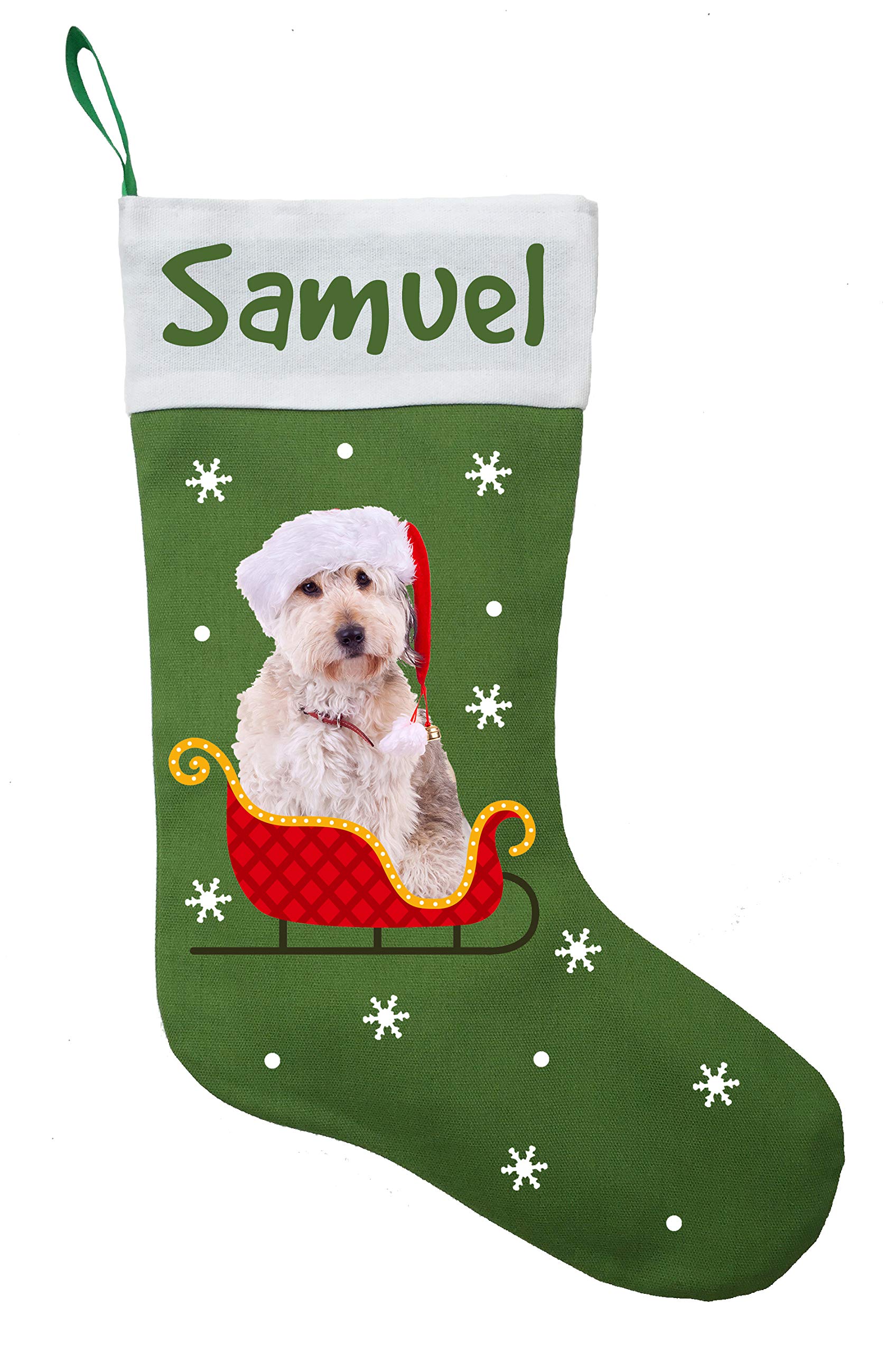 Doodle Dog Christmas Stocking - Personalized Pet Lover Gift for Holidays, Xmas Decor, Dog Themed Stocking for Fireplace Mantel - Perfect for Christmas Decorations & Pet Gifts
