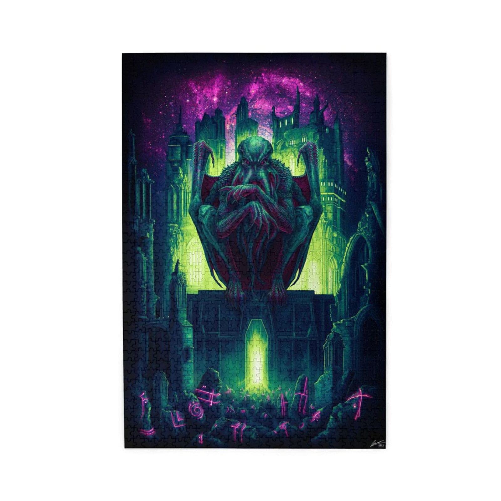 Cthulhu Mythos 1000-Piece Wooden Jigsaw Puzzle for Adults & Teens - Artistic Educational Puzzle Game, Fun Family Activity Gift for All Ages - Perfect for Relaxation, Brain Training & Home Decor
