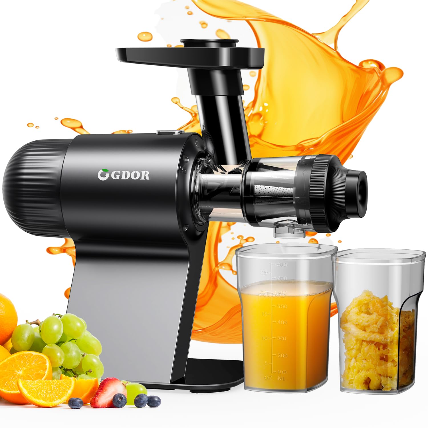 Premium GDOR Cold Press Juicer - Slow Masticating Juicer Machine for Fruits & Vegetables | Reverse Function, Quiet Operation, Dishwasher Safe | Perfect for Healthy Juicing, Detox Drinks & Family Breakfasts