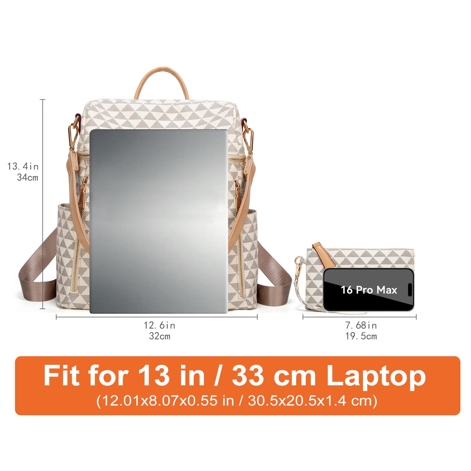 Stylish Women's PU Leather Convertible Backpack Purse - 2-Piece Travel Satchel & Handbag Set for Work, Commute & Weekend Getaways