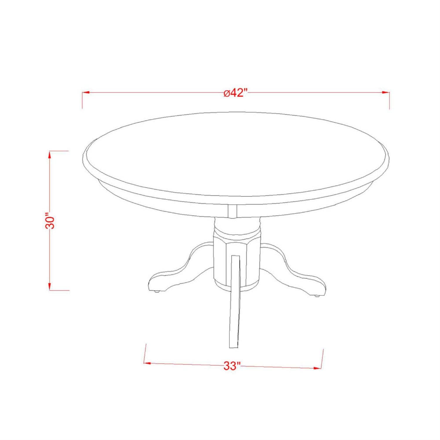 Modern 3-Piece Dining Table Set with Round Pedestal Table & 2 Chairs - 42x42 Inch, Linen White - Perfect for Small Kitchens, Breakfast Nooks & Cozy Dining Spaces